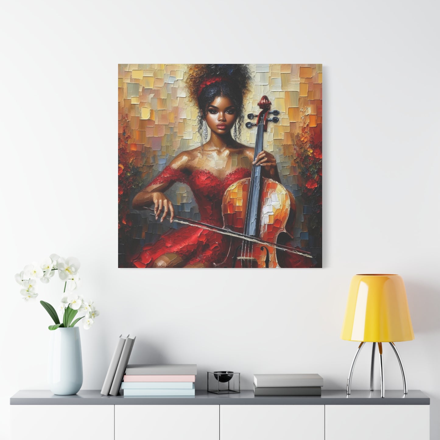 Beautiful Black Woman Musician Canvas Art