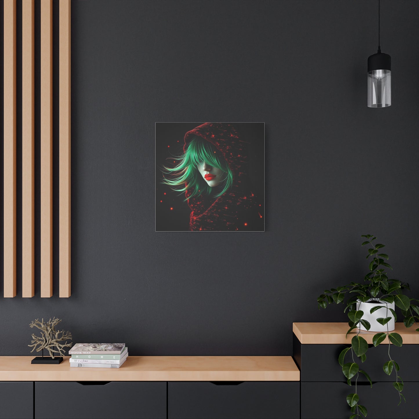 Green Haired Lady Abstract Art