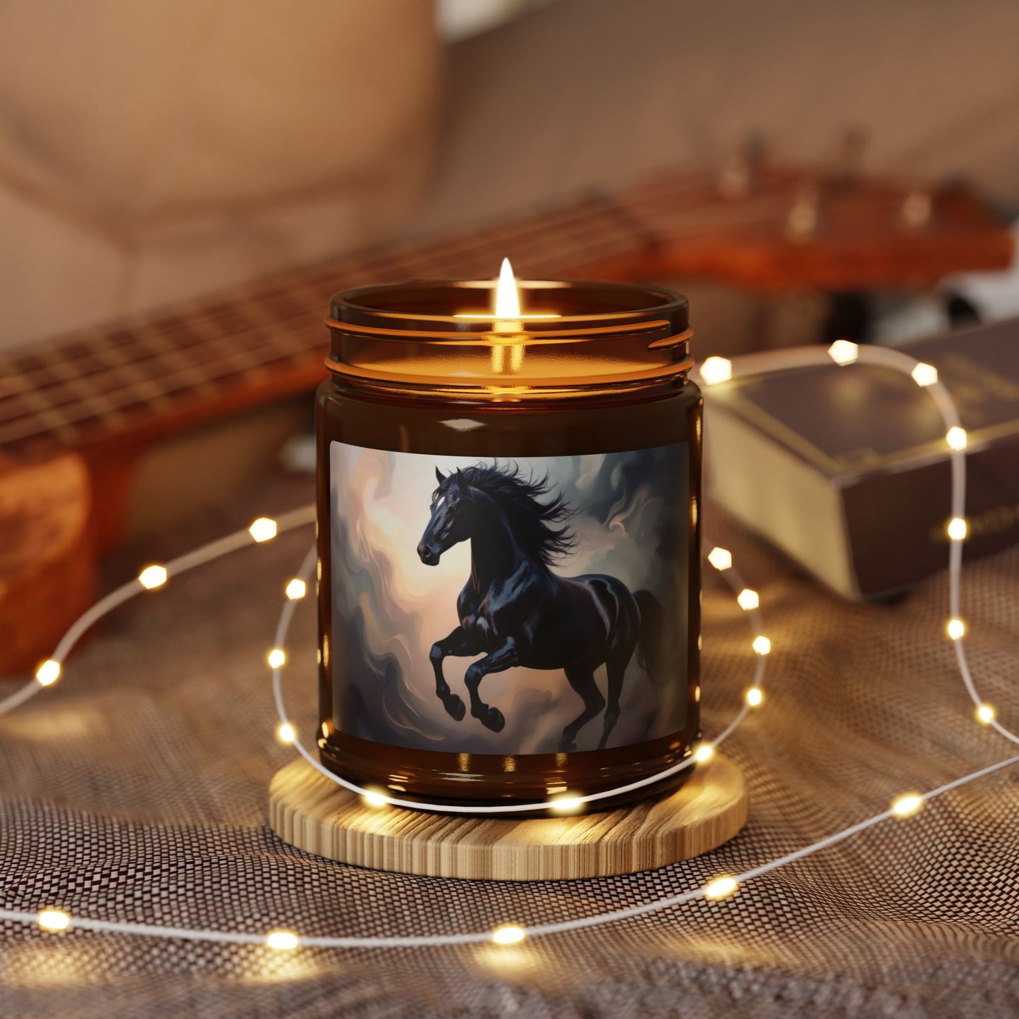 Black Stallion Scented Soy Candle — Amber Jar (Multi-Size)