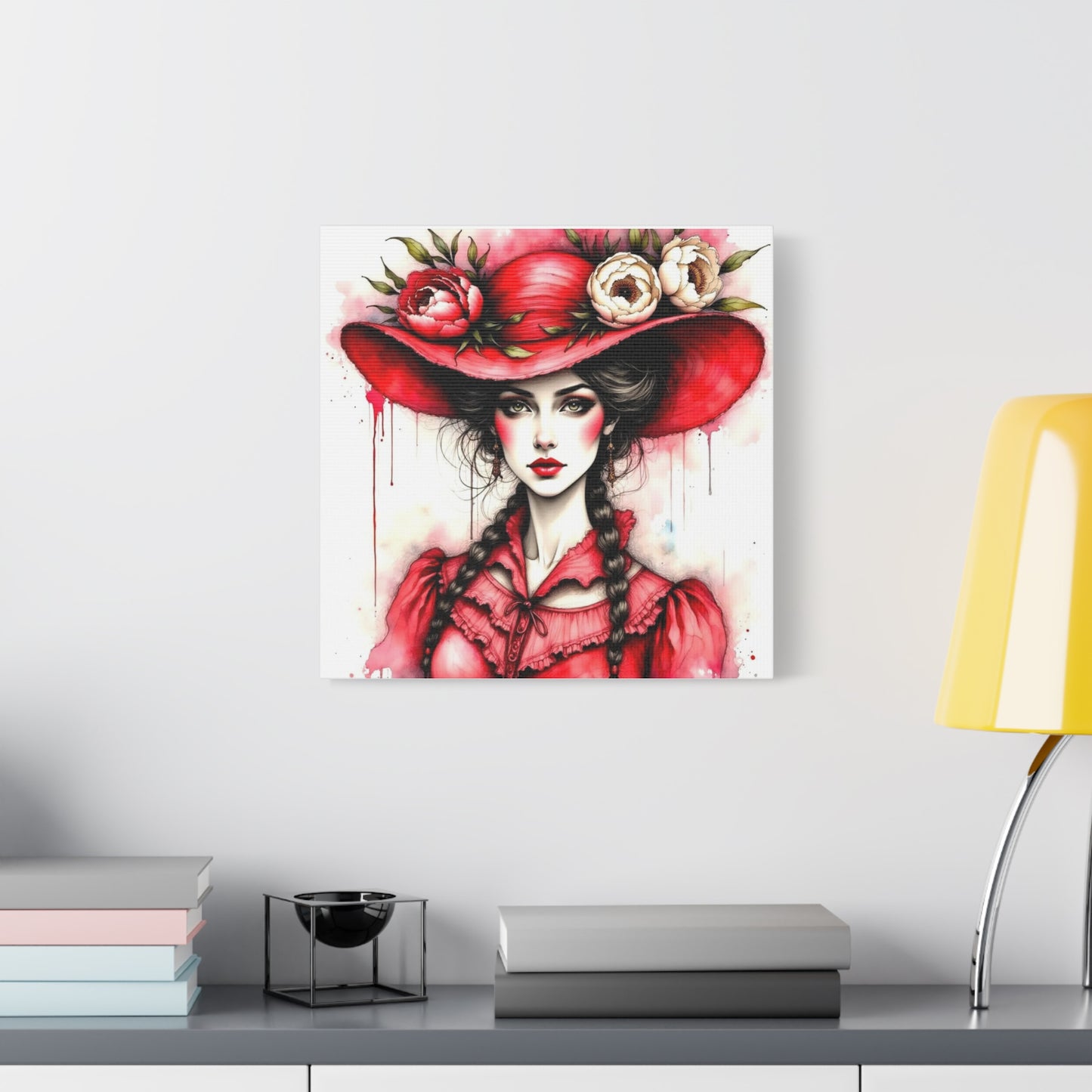 Lady in Red Abstract Art