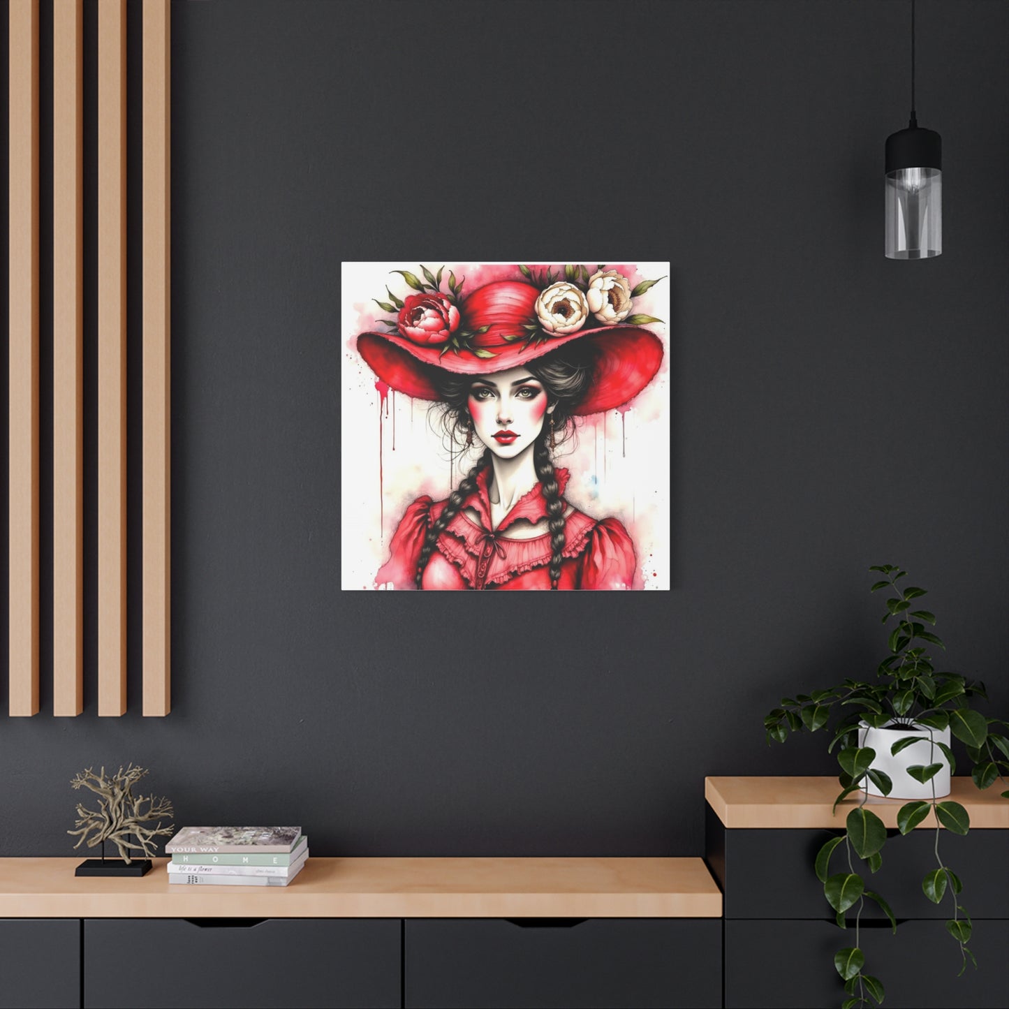 Lady in Red Abstract Art