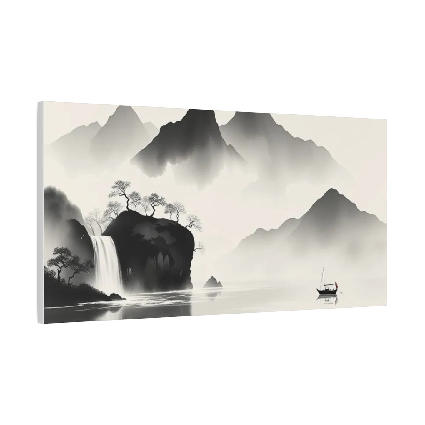 Boat in the Distance Asian Abstract Art