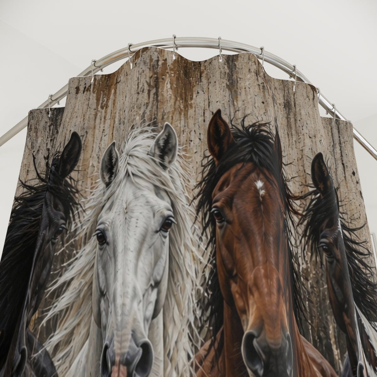 Wild Horse Herd Rustic Shower Curtain