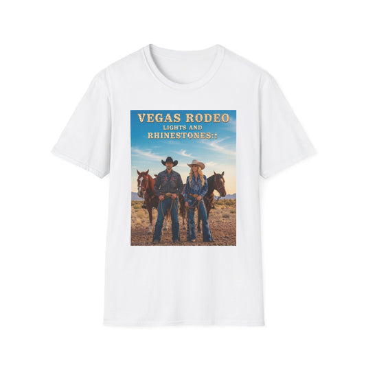 Vegas Rodeo Lights and Rhinestones Western Boho, Unisex T-Shirt,