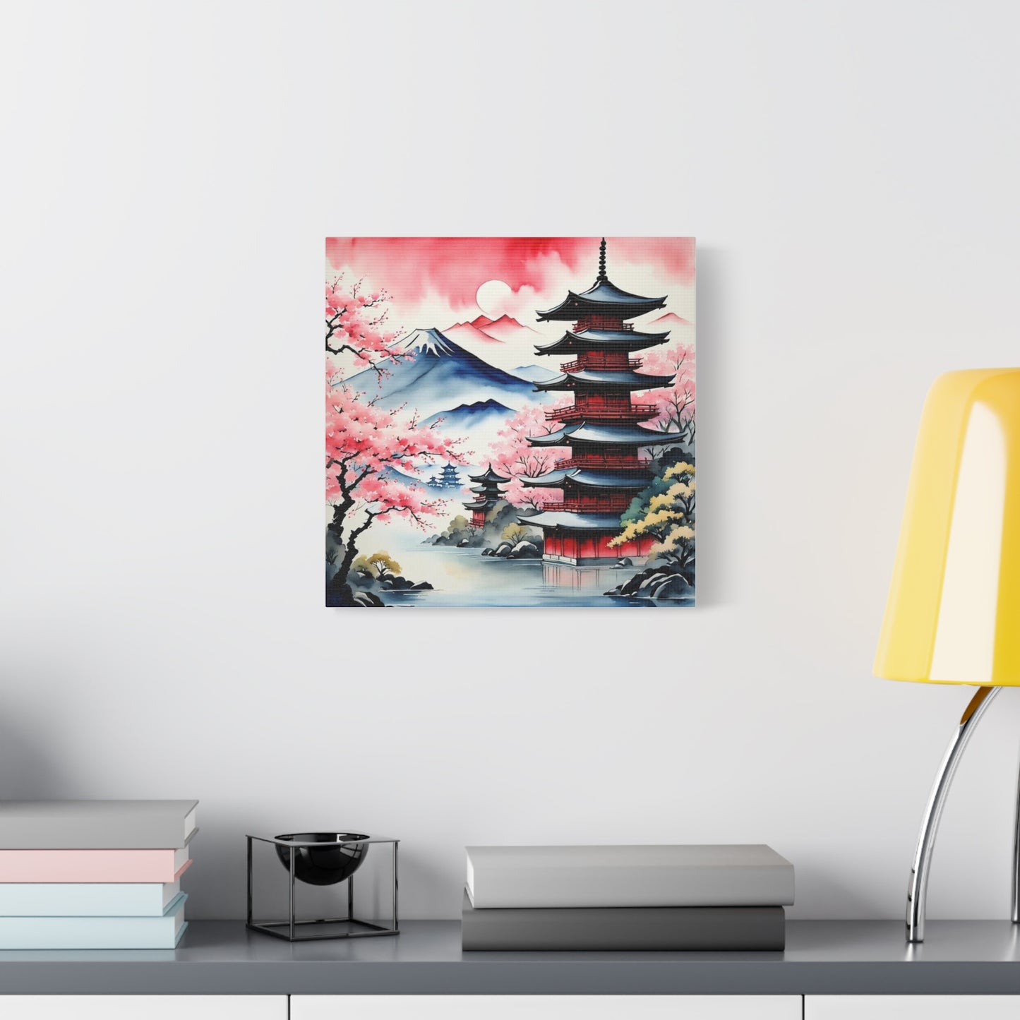 Sunset over the Mountains Asian Abstract Art