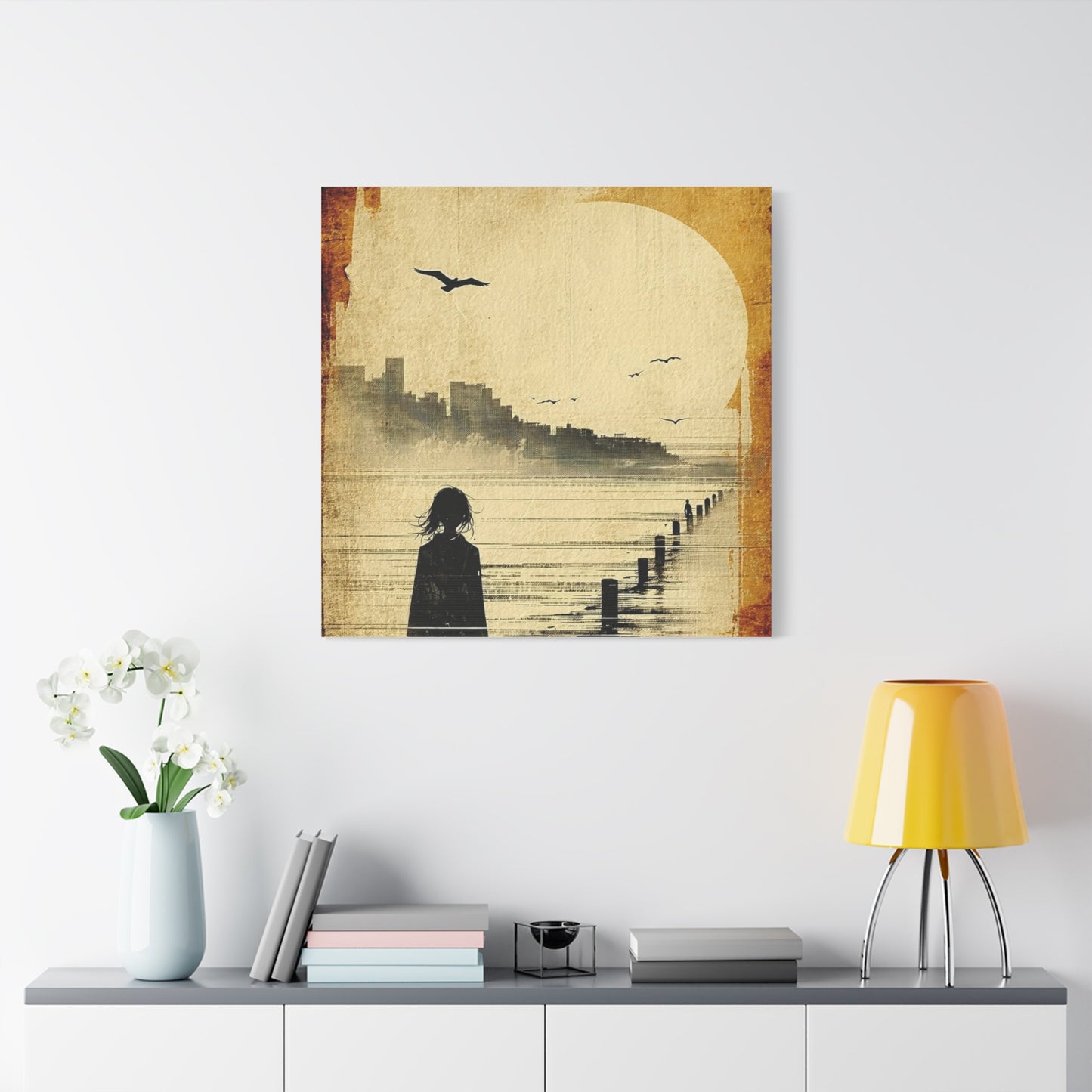 Yellow Water View Abstract Art