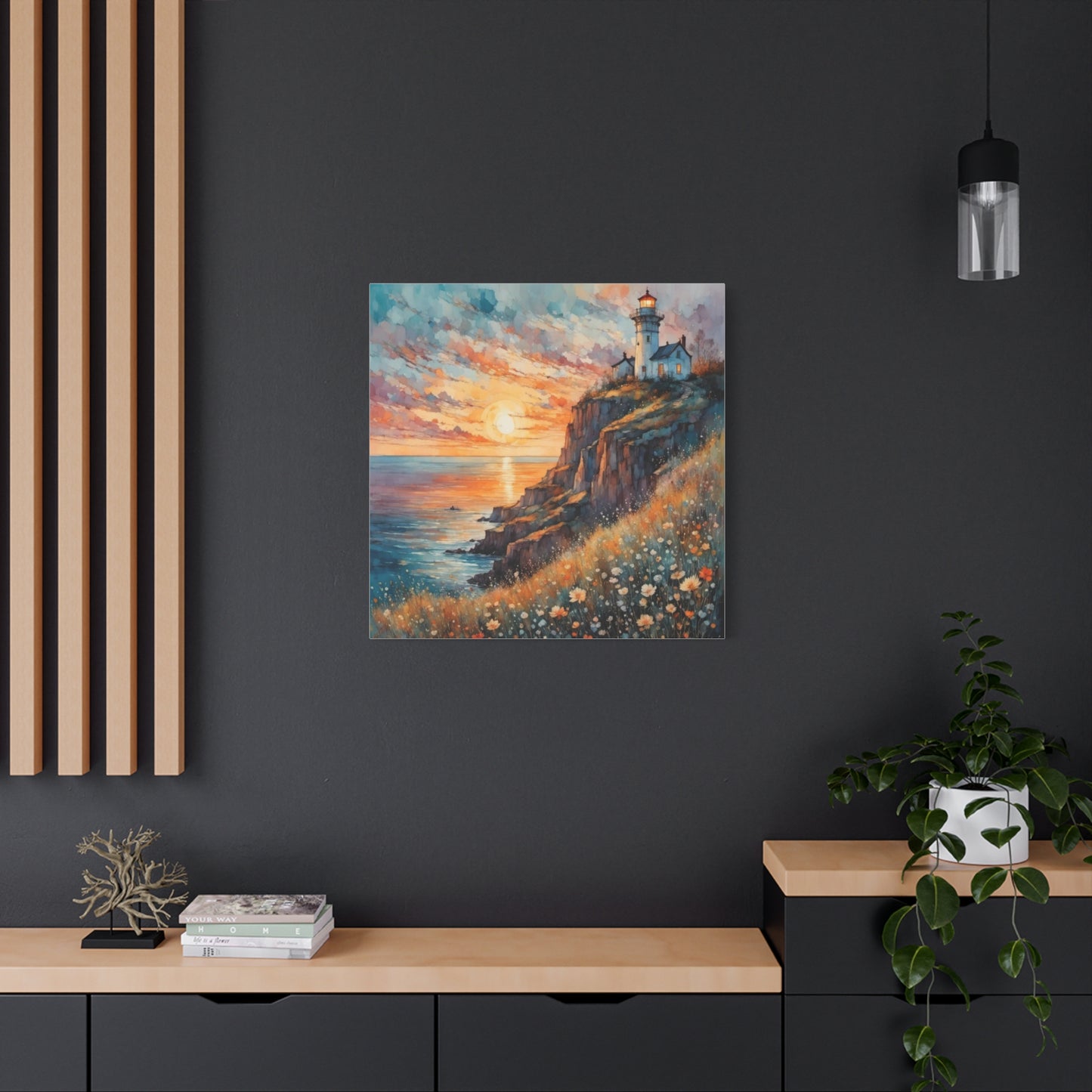 Lighthouse on the Cliff Abstract Art