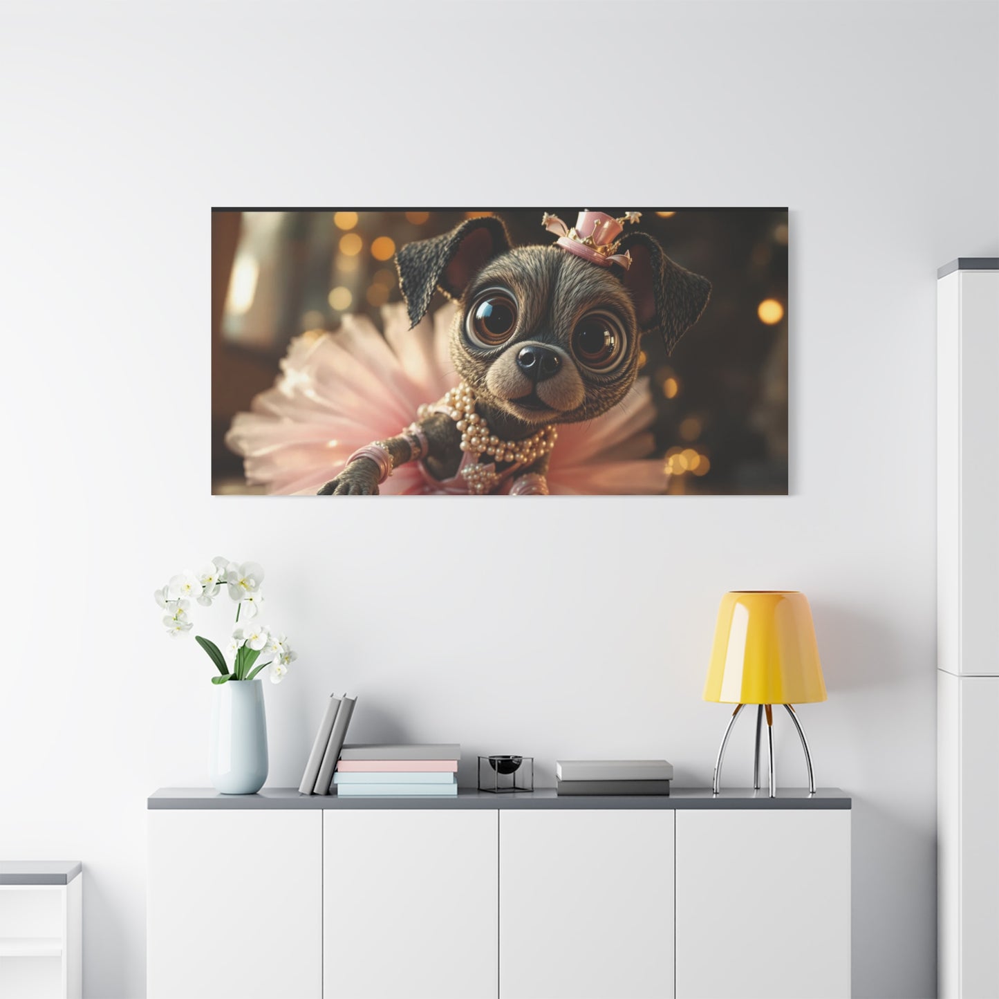 Cute Dog in Pink Tutu Art