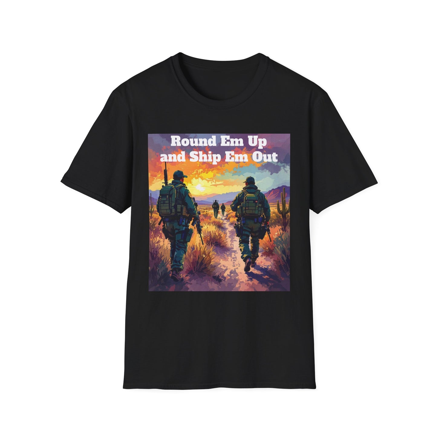 Round Em Up and Ship Em Out Western Boho, Unisex T-Shirt,