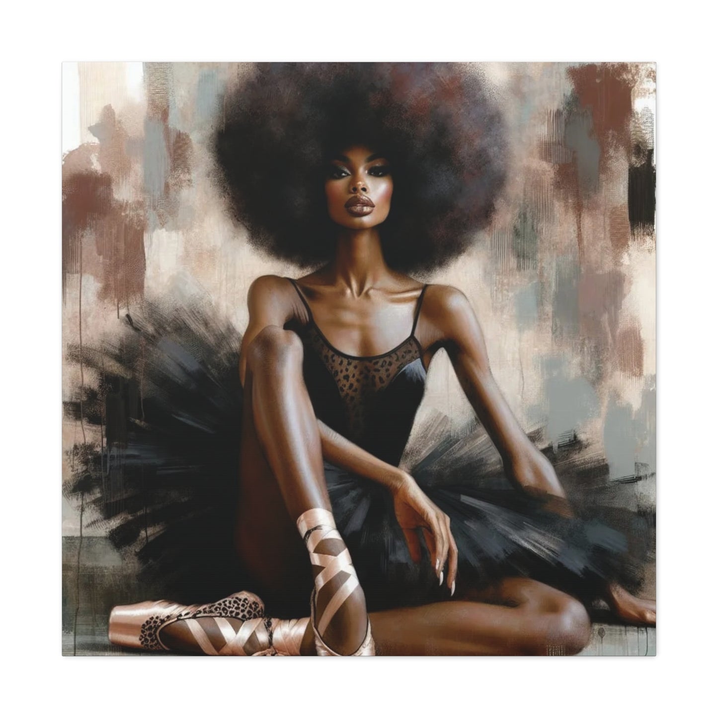 Beautiful Black Woman Ballerina Canvas Art