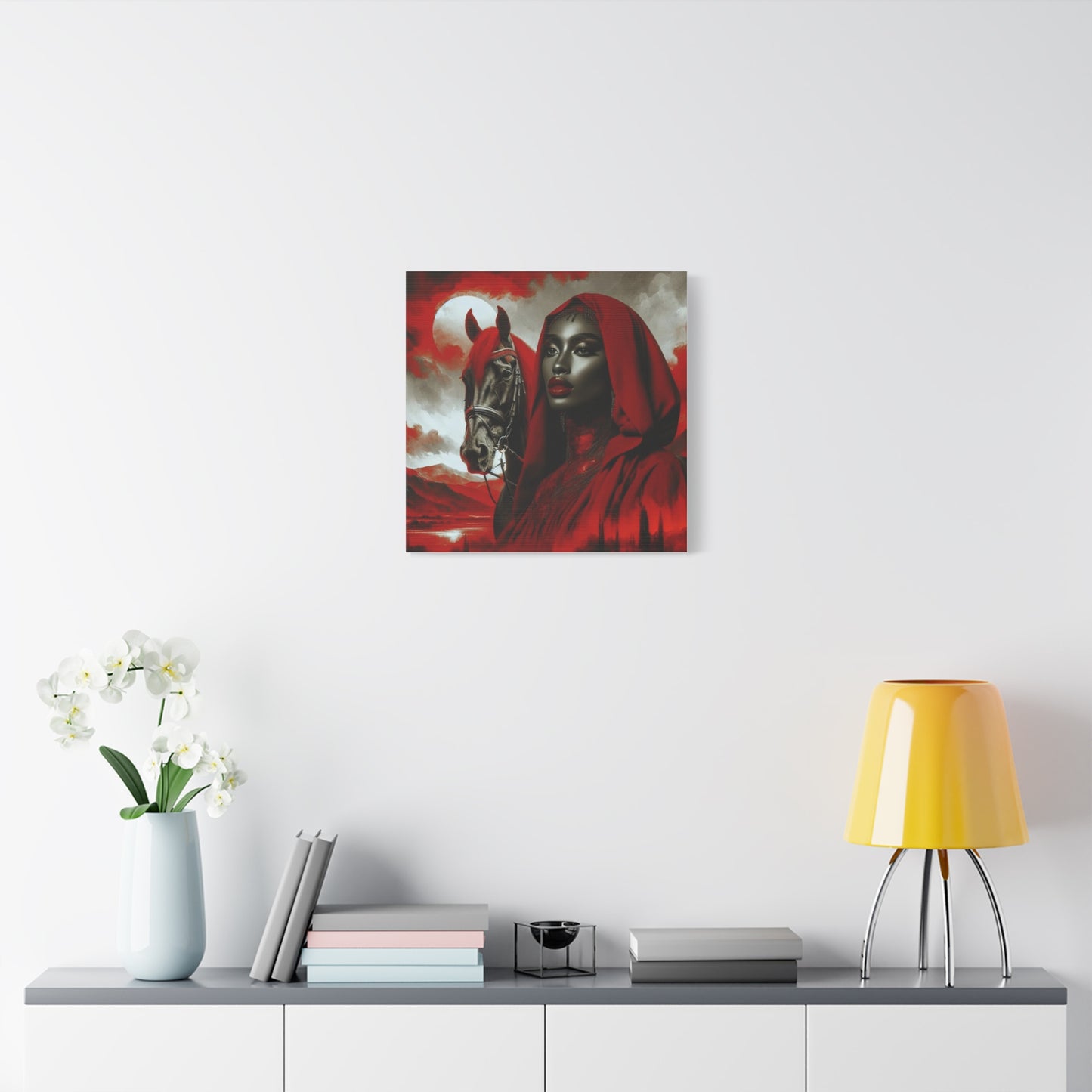 Beautiful Black Woman and her Horse Canvas Art