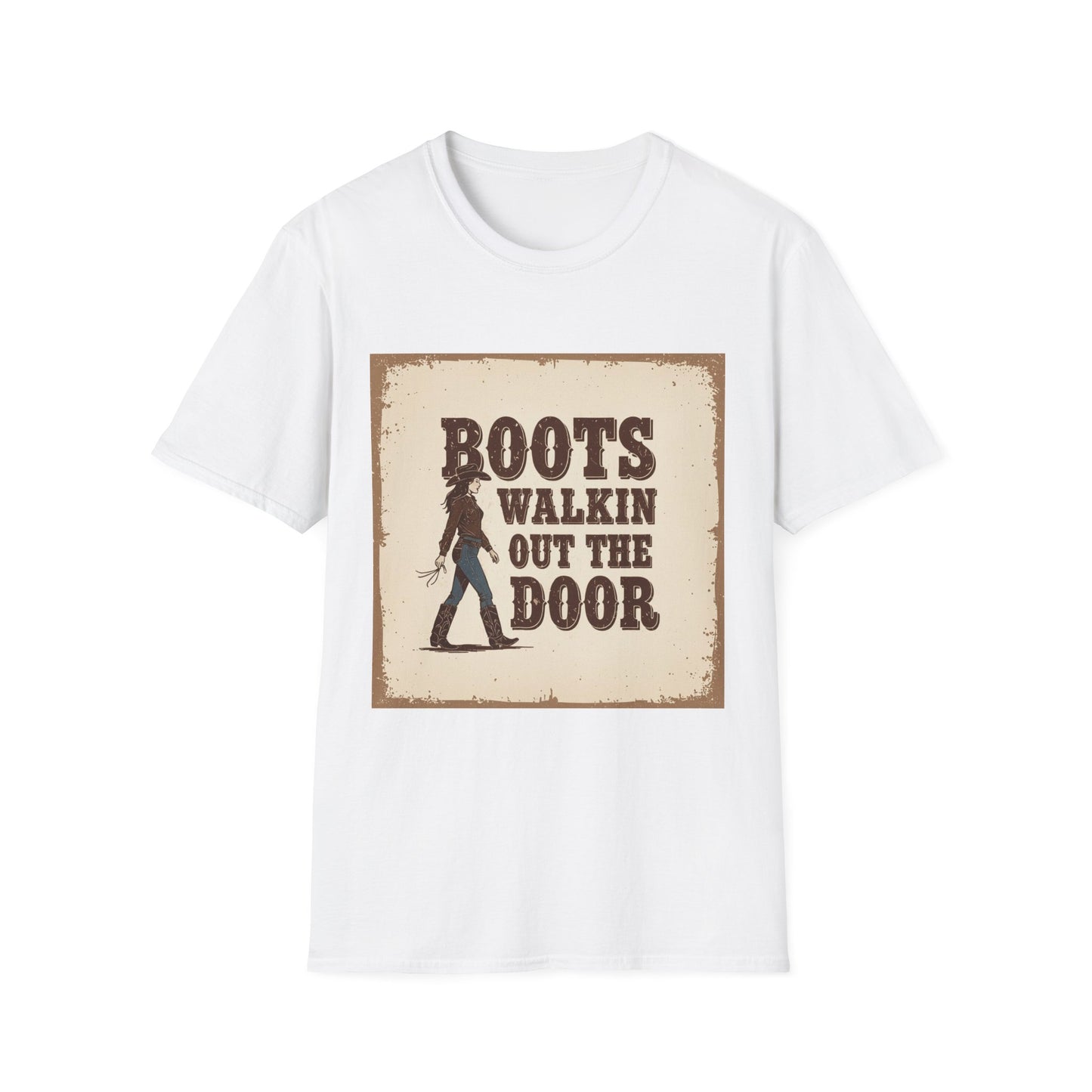 Boots Walkin Out the Door Western Boho, Unisex T-Shirt,