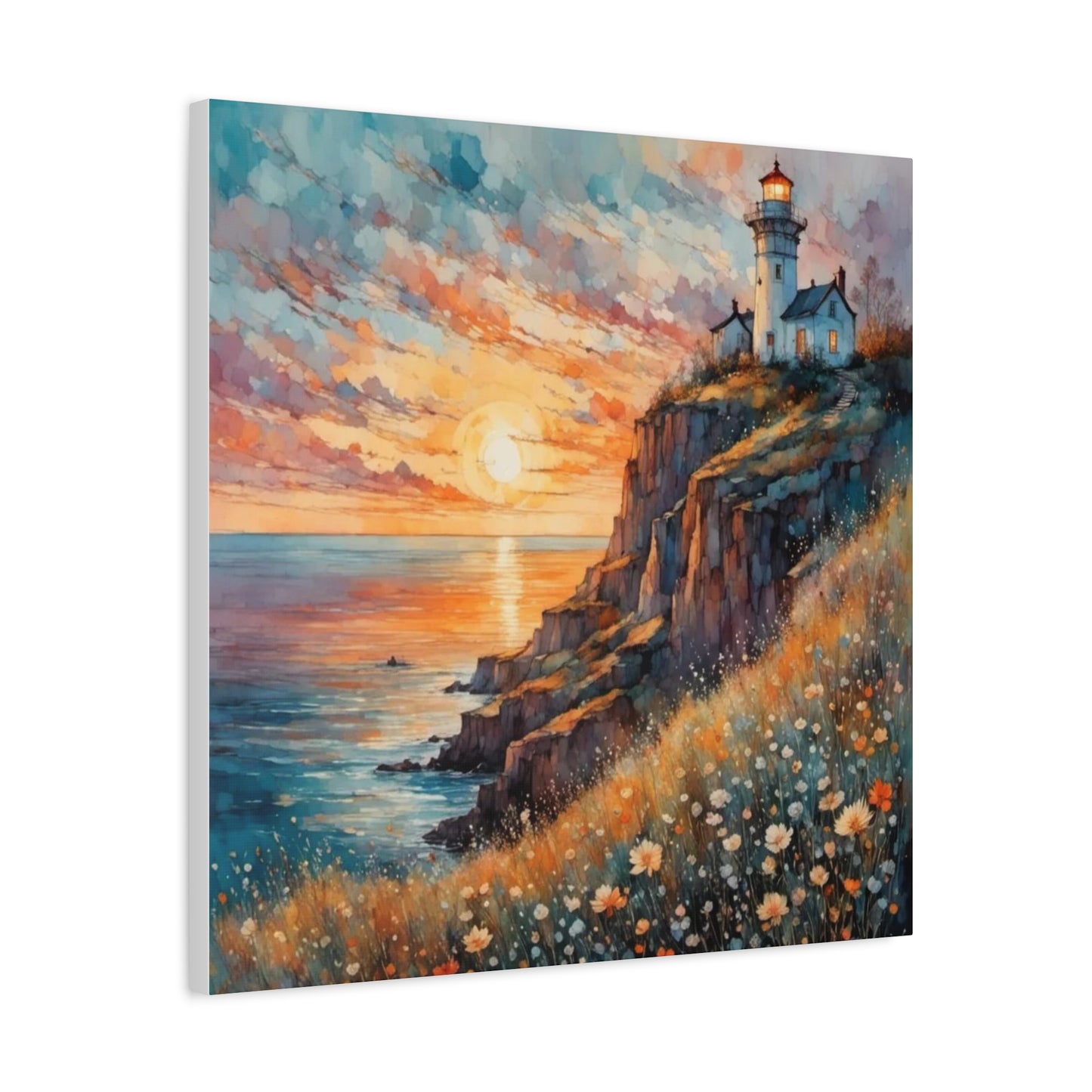 Lighthouse on the Cliff Abstract Art