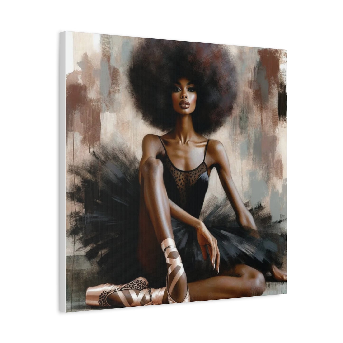 Beautiful Black Woman Ballerina Canvas Art