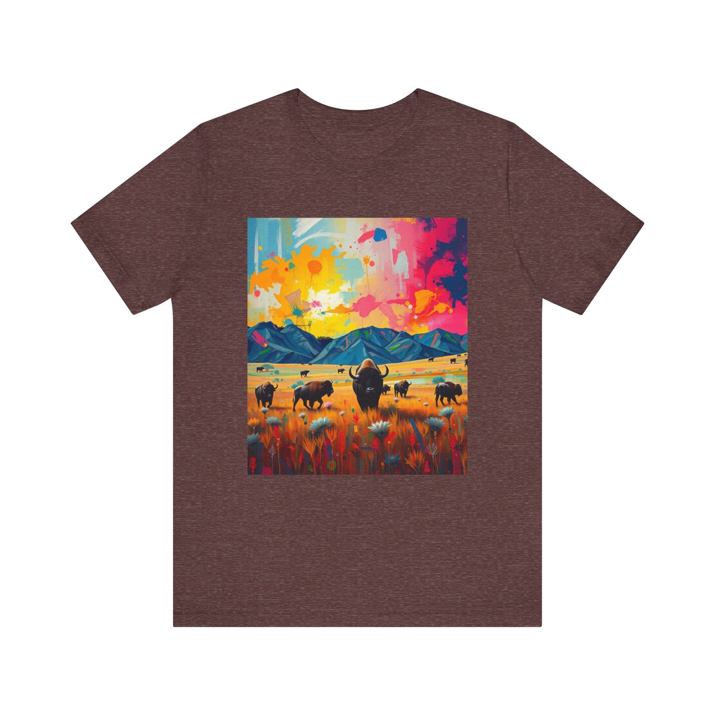 Southwest Abstract Buffalo Tee Shirt 1