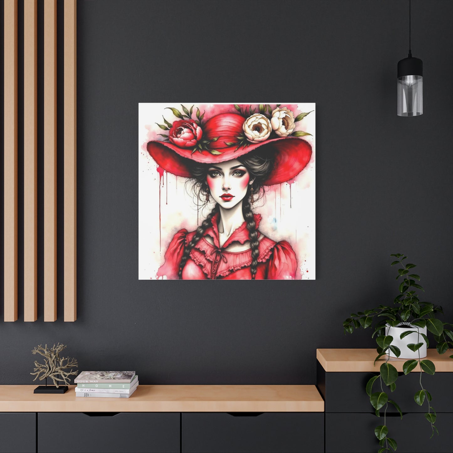 Lady in Red Abstract Art