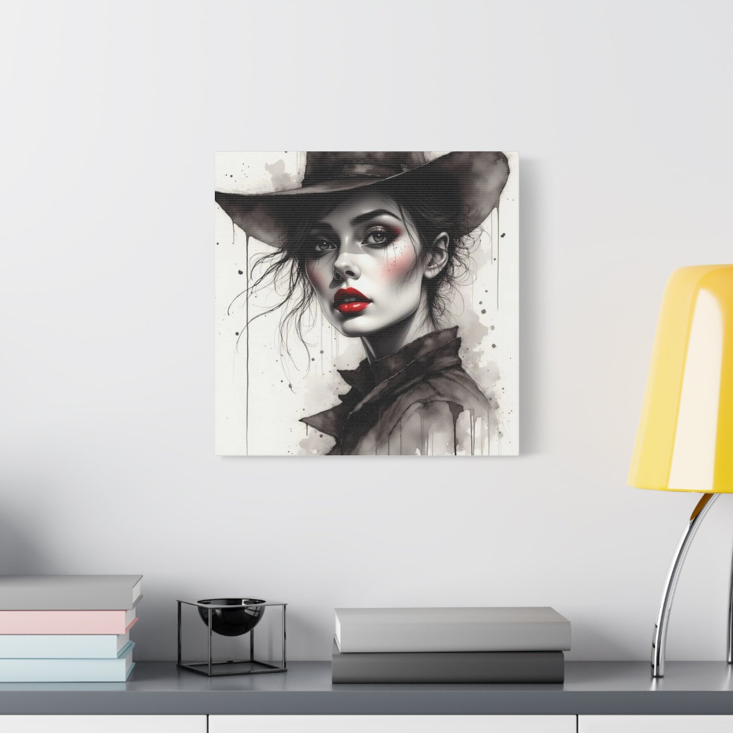 Beautiful Brunett in a Hat Abstract Art