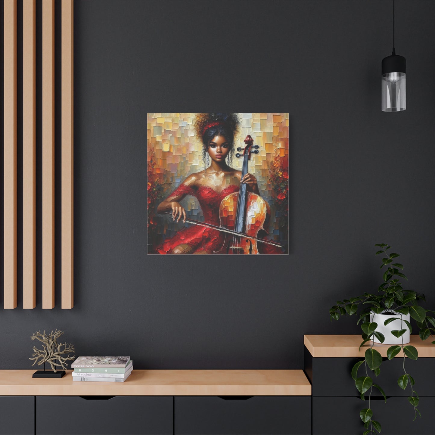 Beautiful Black Woman Musician Canvas Art