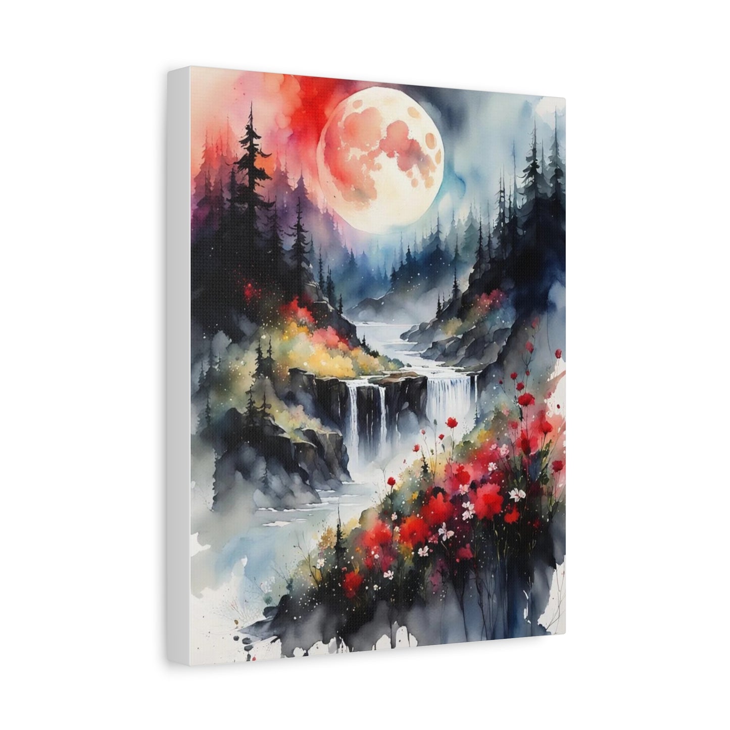 Moon Over the Stream Abstract Art