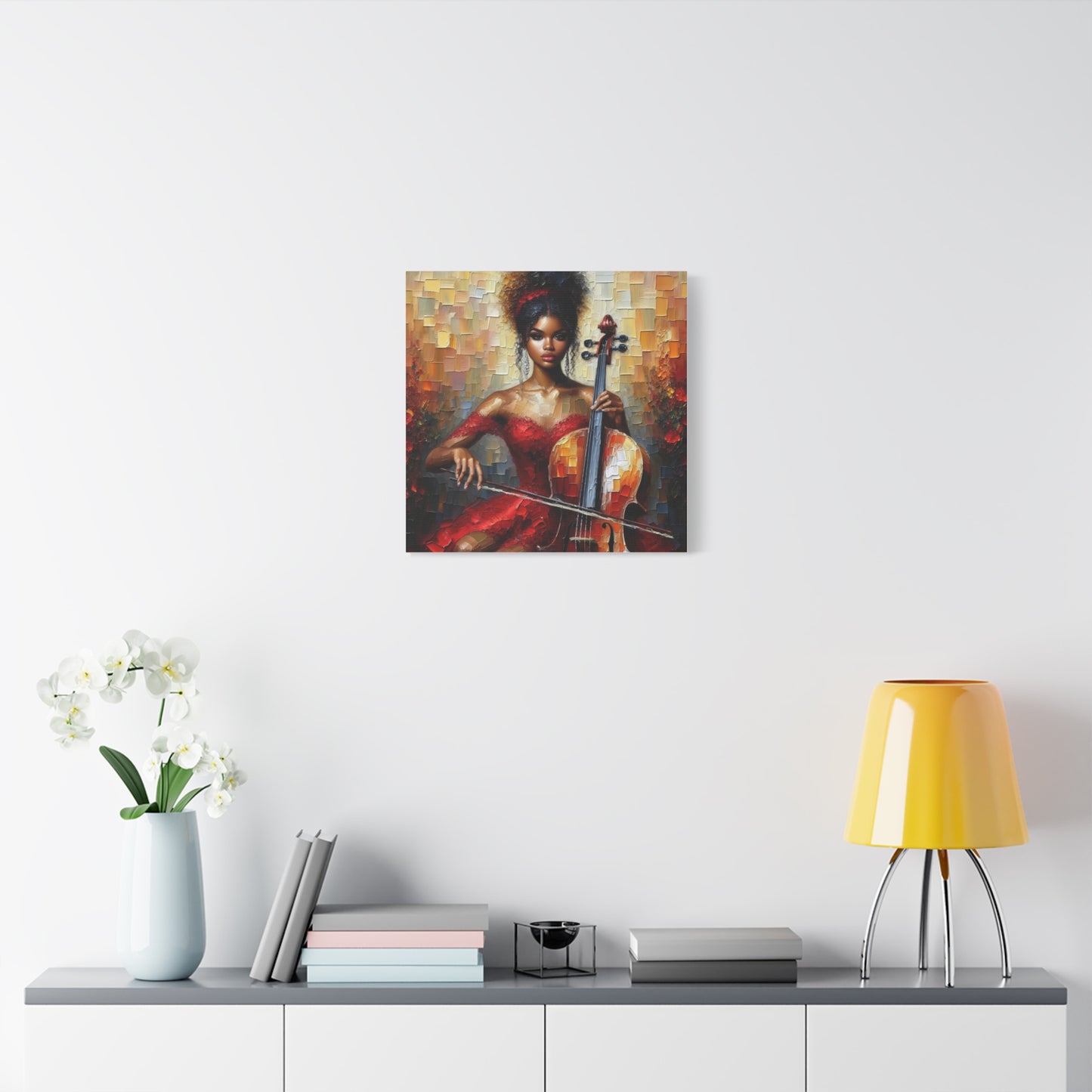 Beautiful Black Woman Musician Canvas Art
