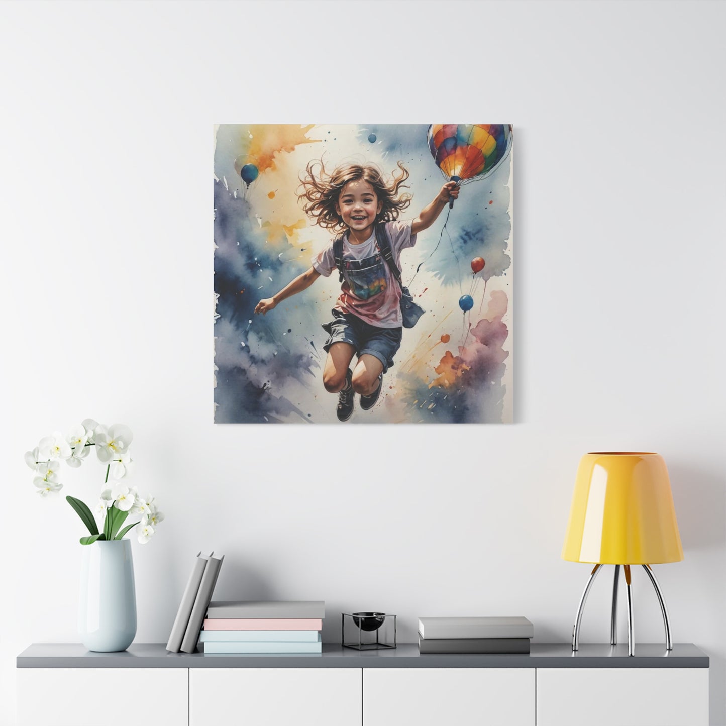 Little Boy with a Balloon Canvas Art - Children's Room Art