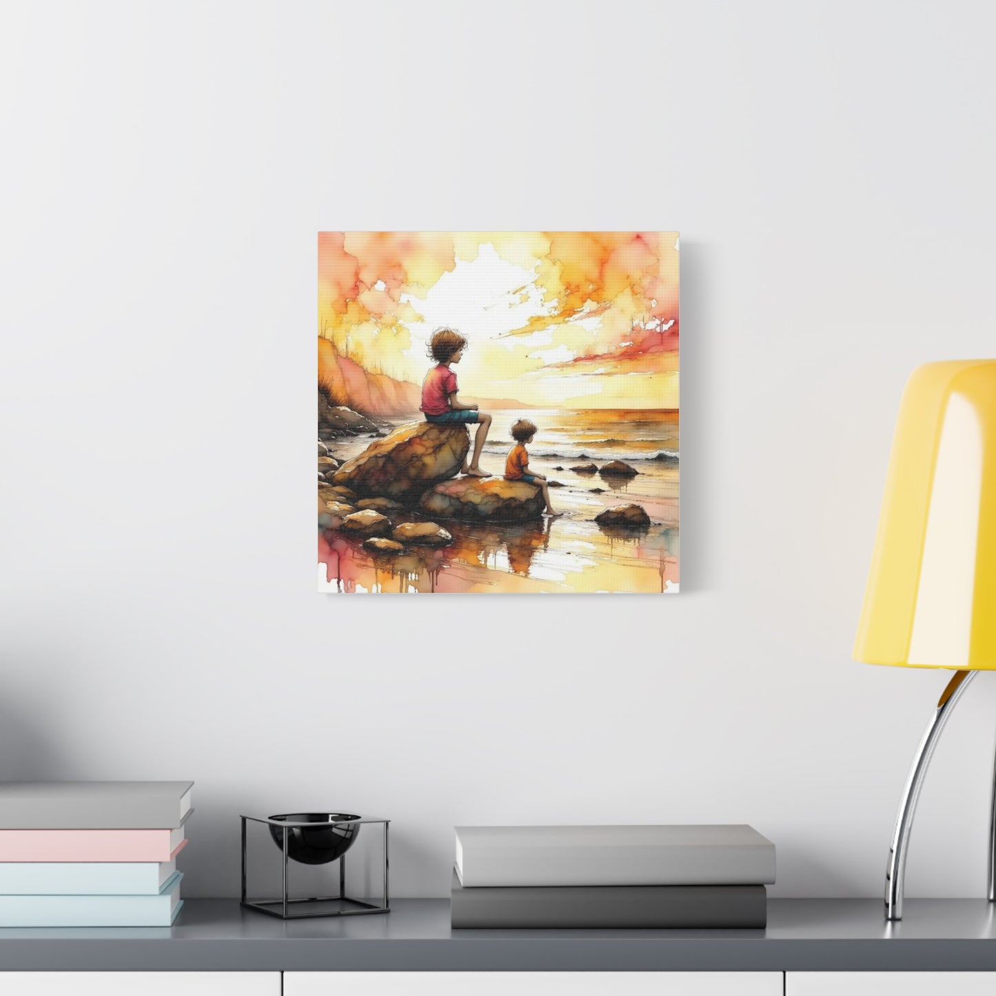 Boys on the Beach Abstract Art