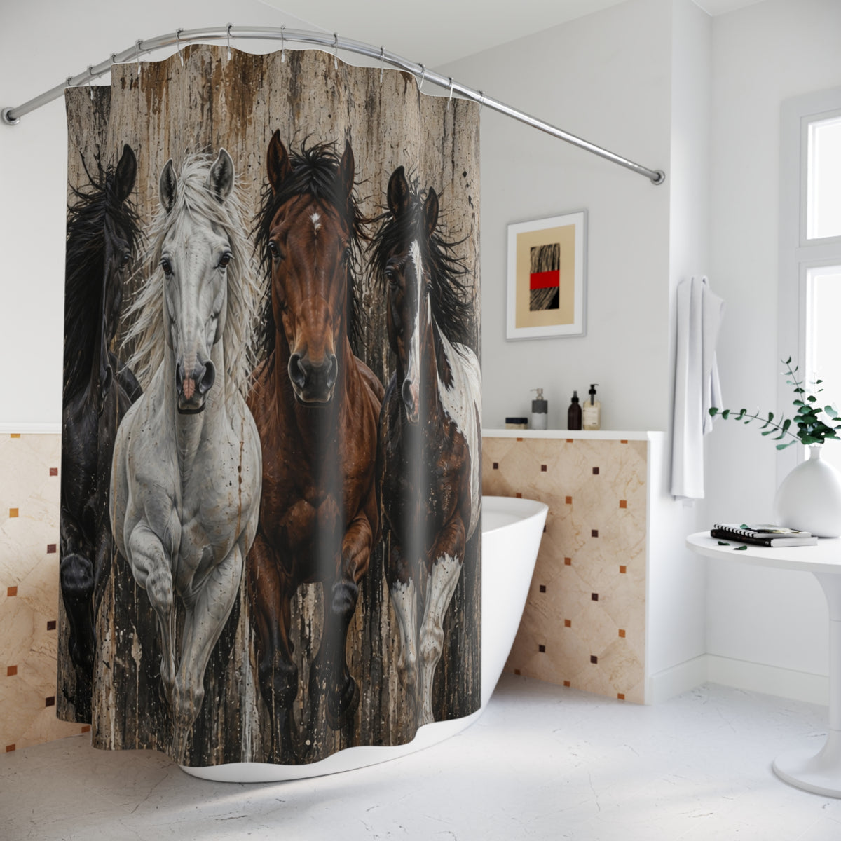 Wild Horse Herd Rustic Shower Curtain