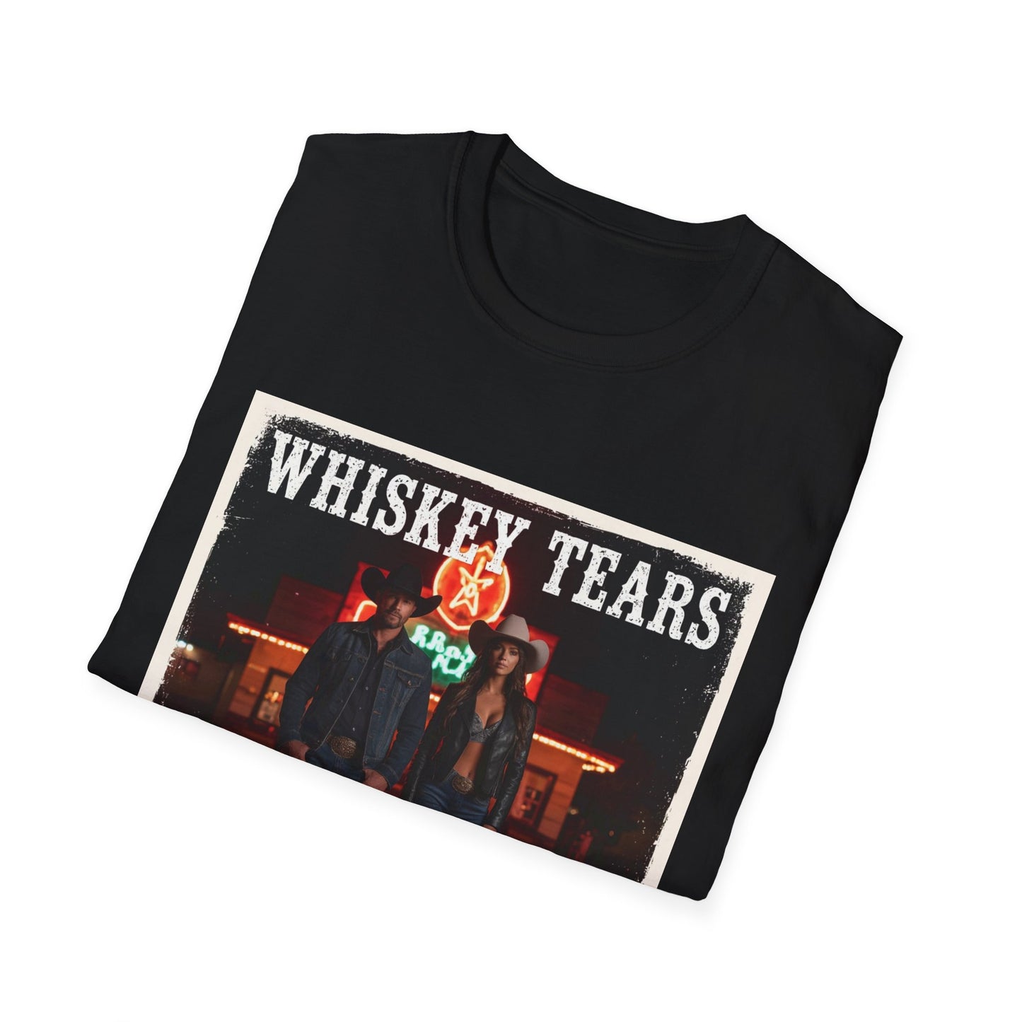 Whiskey Tears Modern Country Emotion Duet Album Cover Western Boho, Unisex T-Shirt,