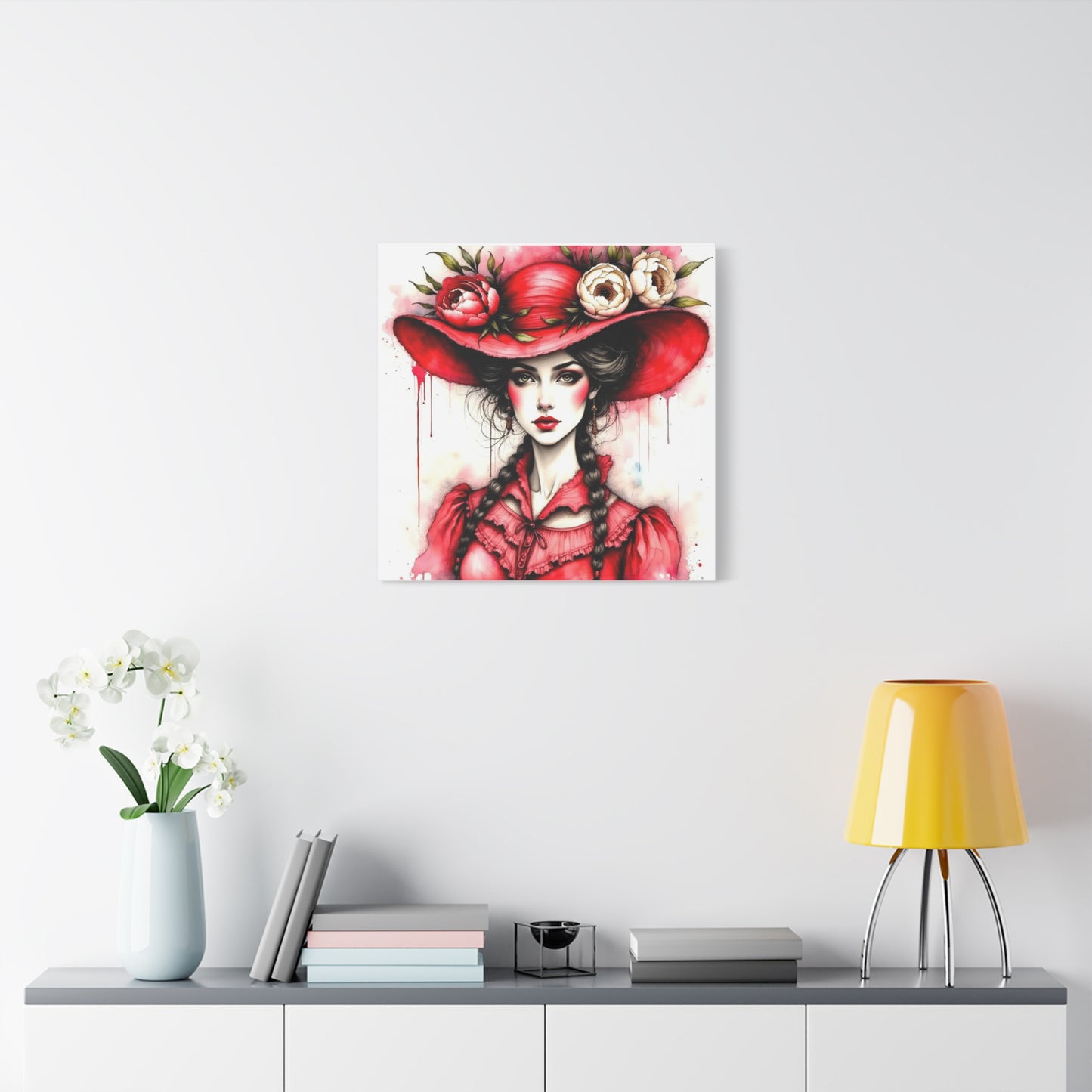 Lady in Red Abstract Art
