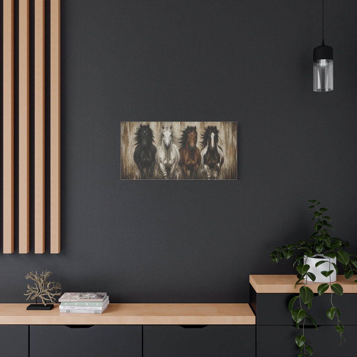 Running Horses Matte Canvas Wall Art — Stretched 1.25"