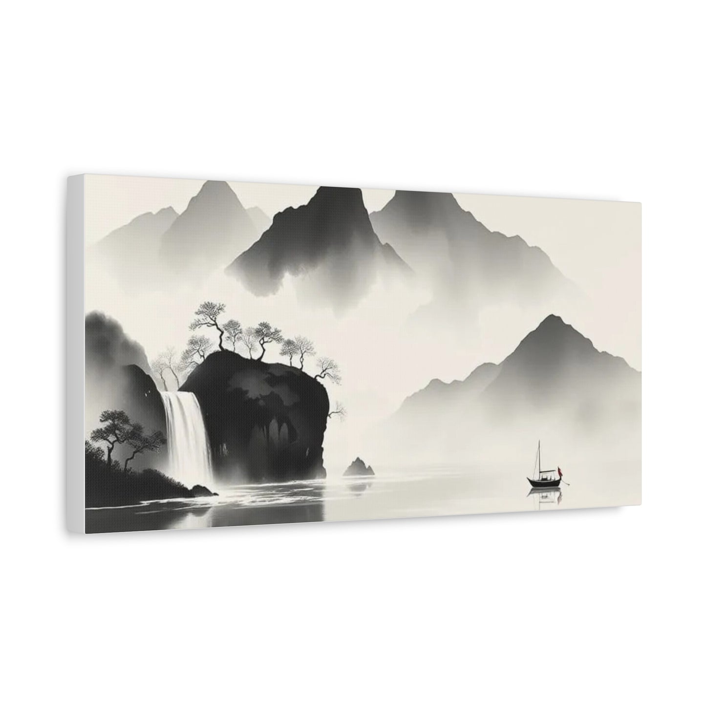 Boat in the Distance Asian Abstract Art