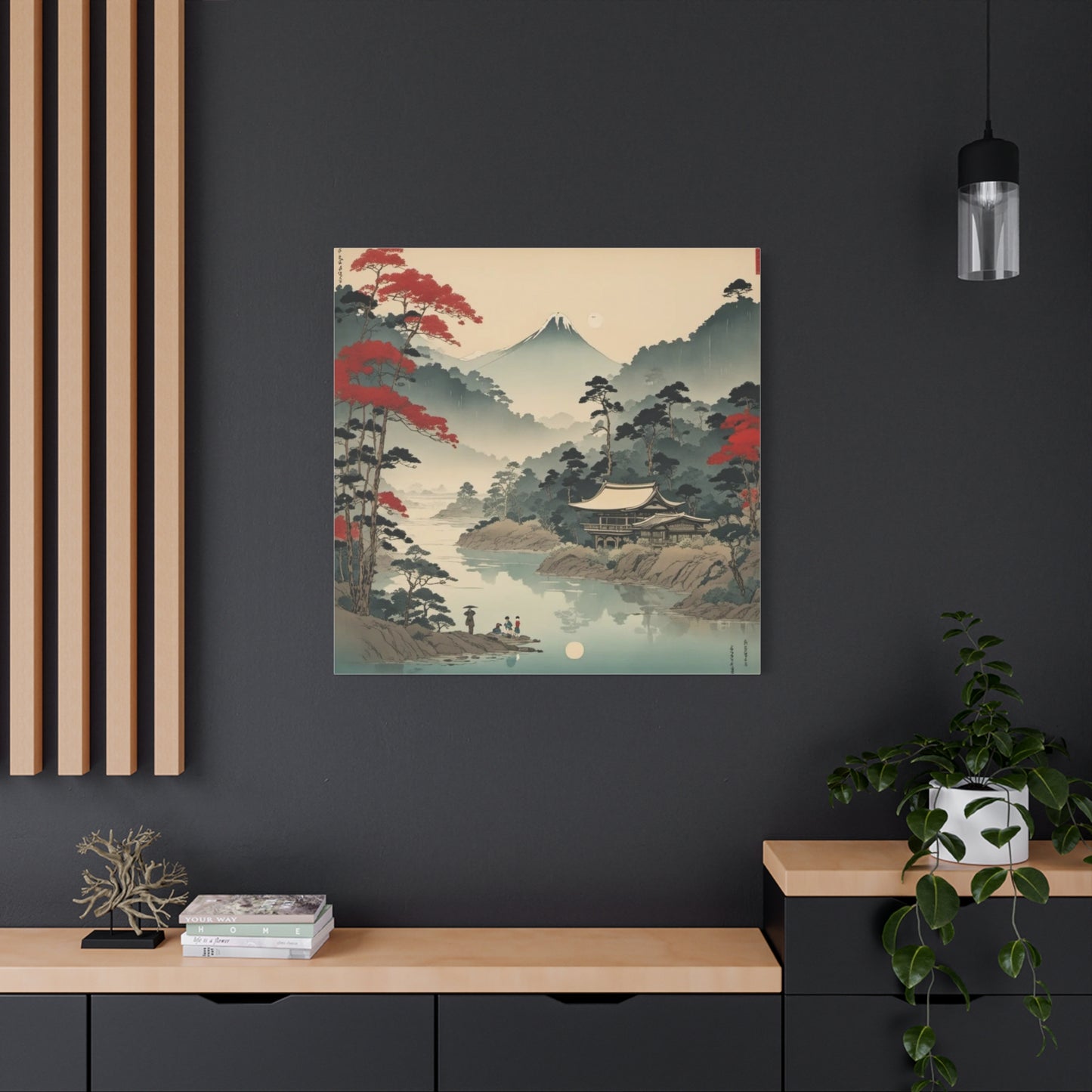 Home by the Lake Asian Abstract Art