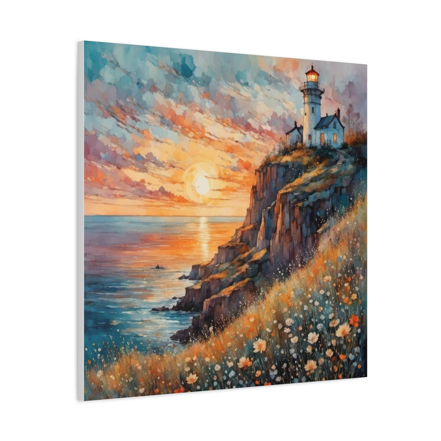 Lighthouse on the Cliff Abstract Art