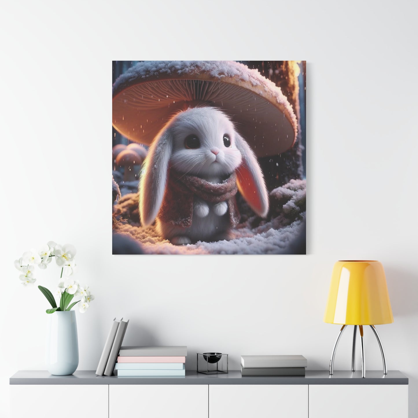 Baby Bunny in the Snow Art