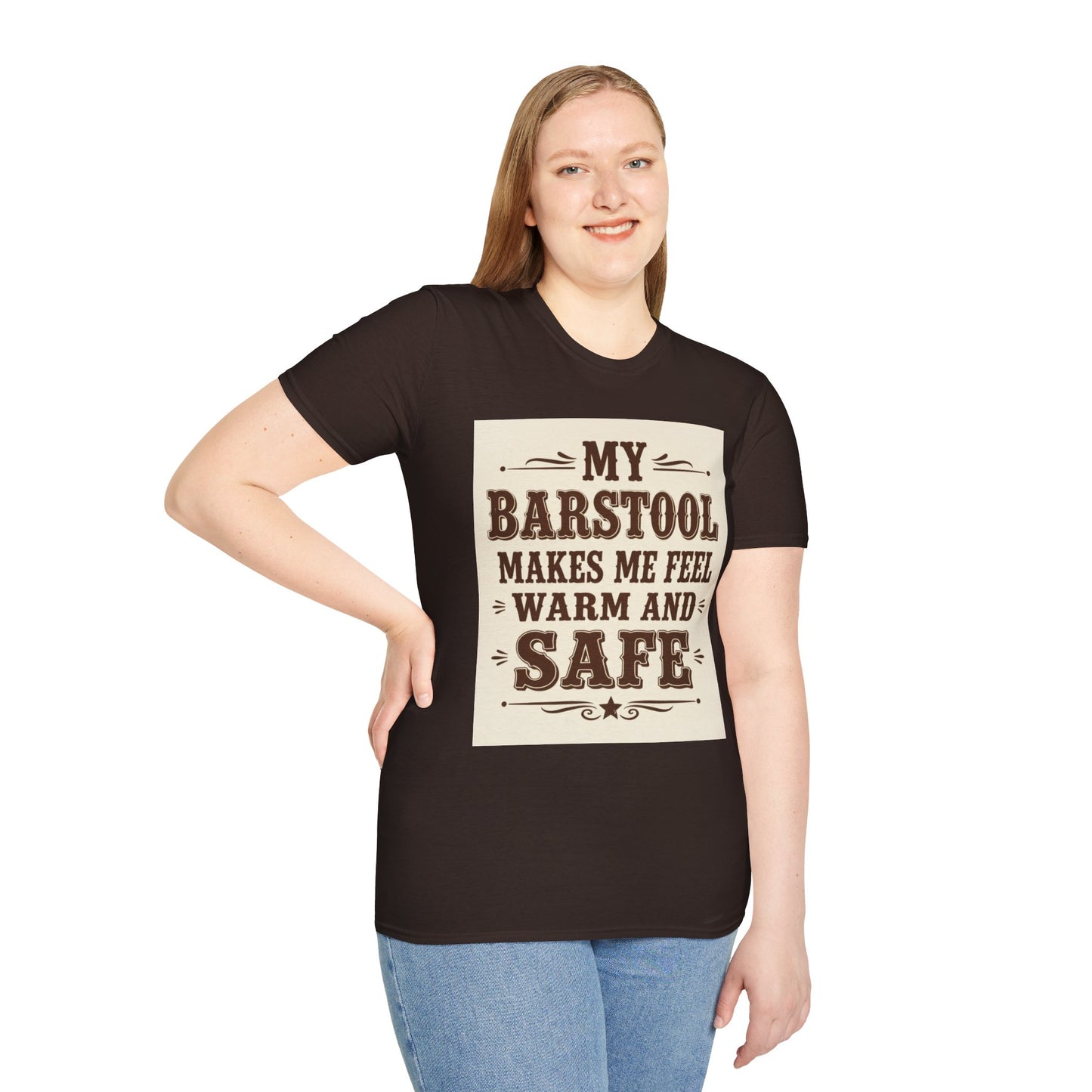 My Barstool Makes Me Feel Warm and Safe Western Boho, Unisex T-Shirt,