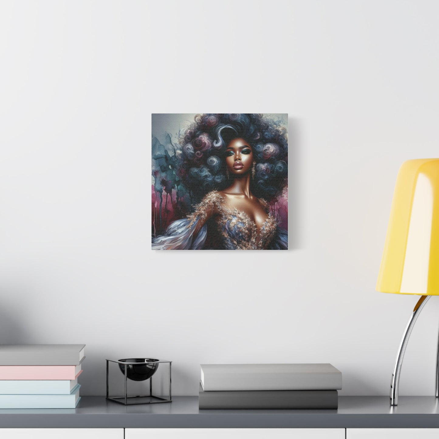 Beautiful Woman Black Canvas Art