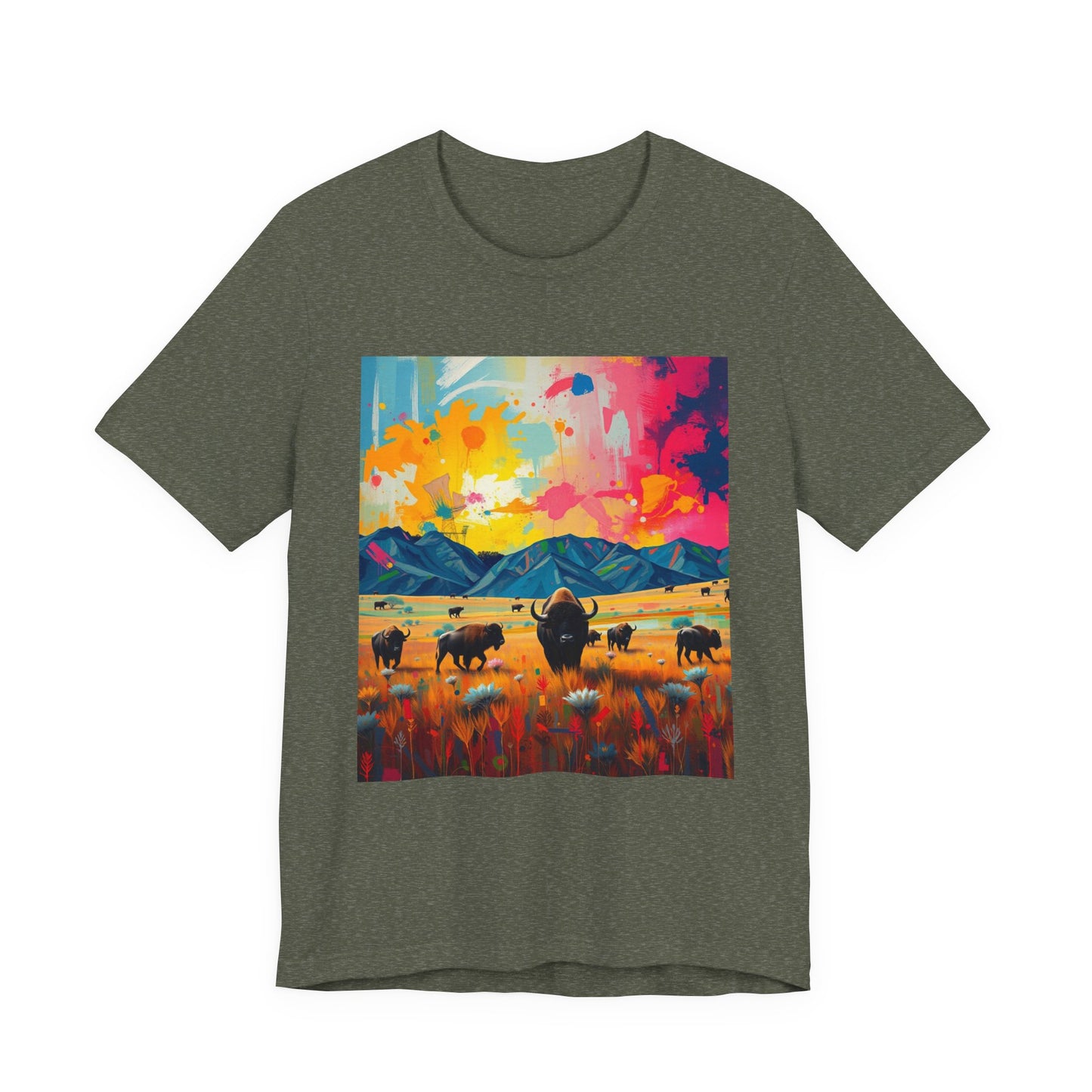 Southwest Abstract Buffalo Tee Shirt 1