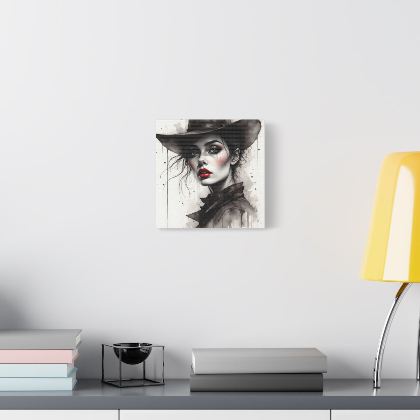 Beautiful Brunett in a Hat Abstract Art