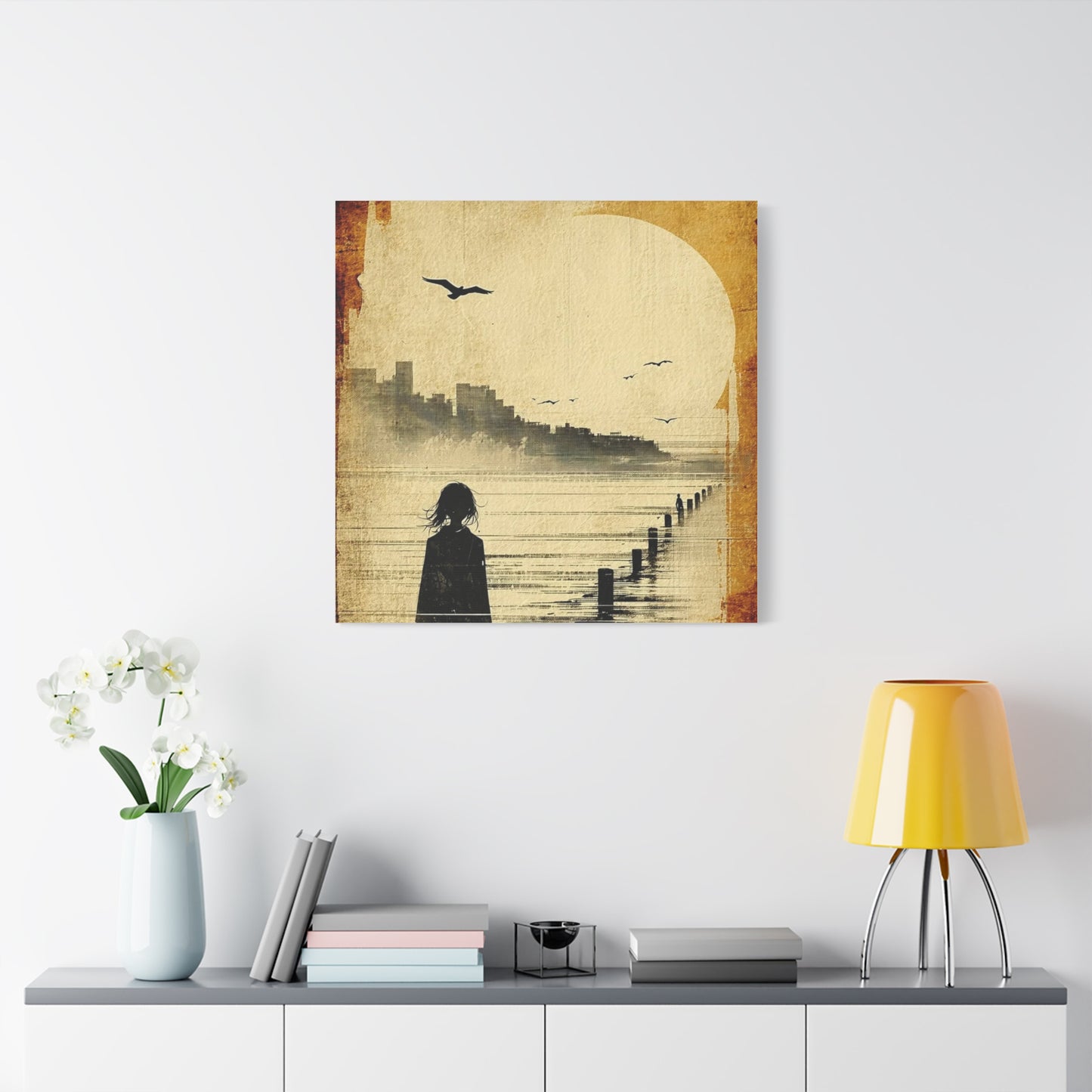 Yellow Water View Abstract Art