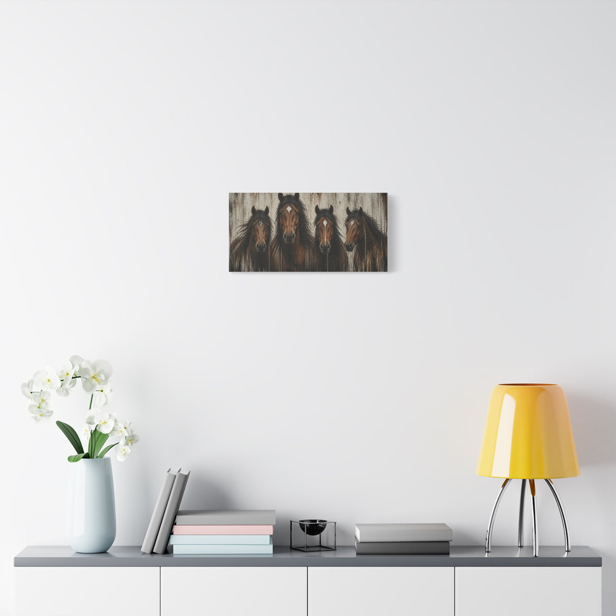 Brown Horses Matte Canvas Wall Art — Stretched 1.25"