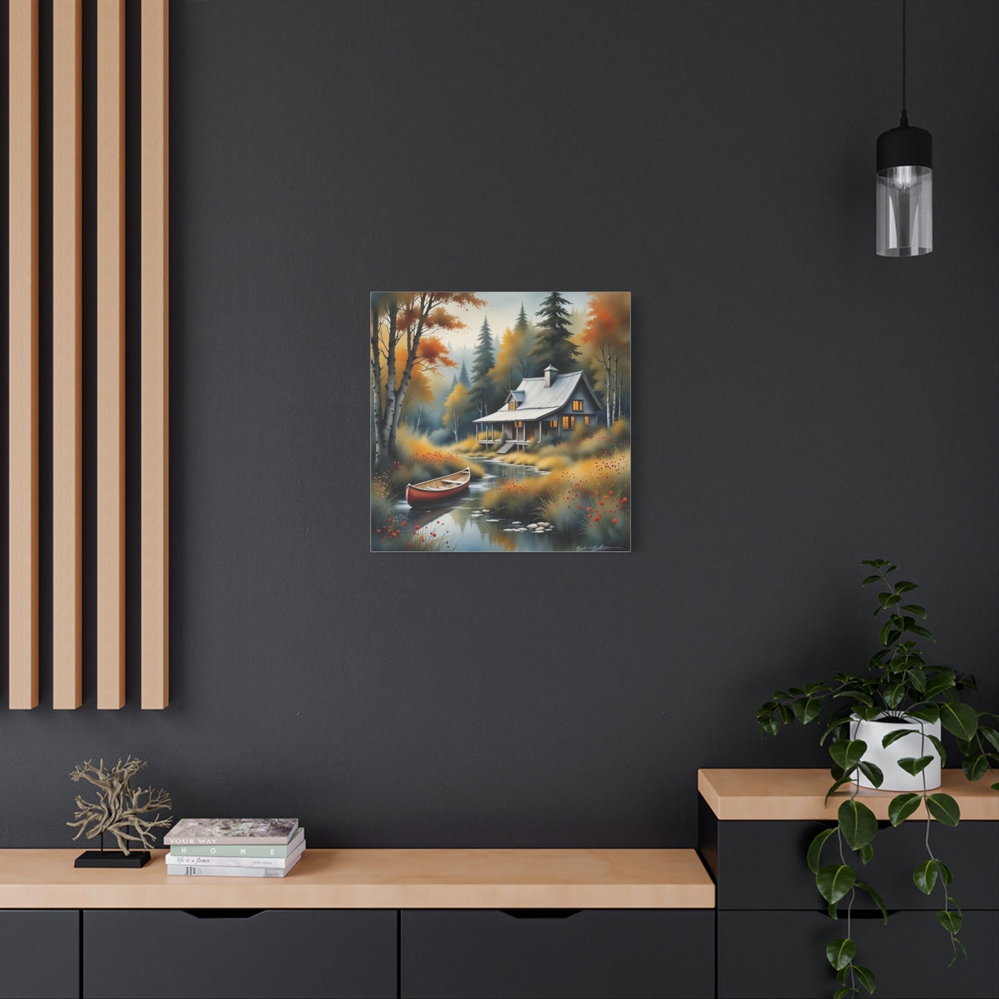 Cabin on a Stream Abstract Art