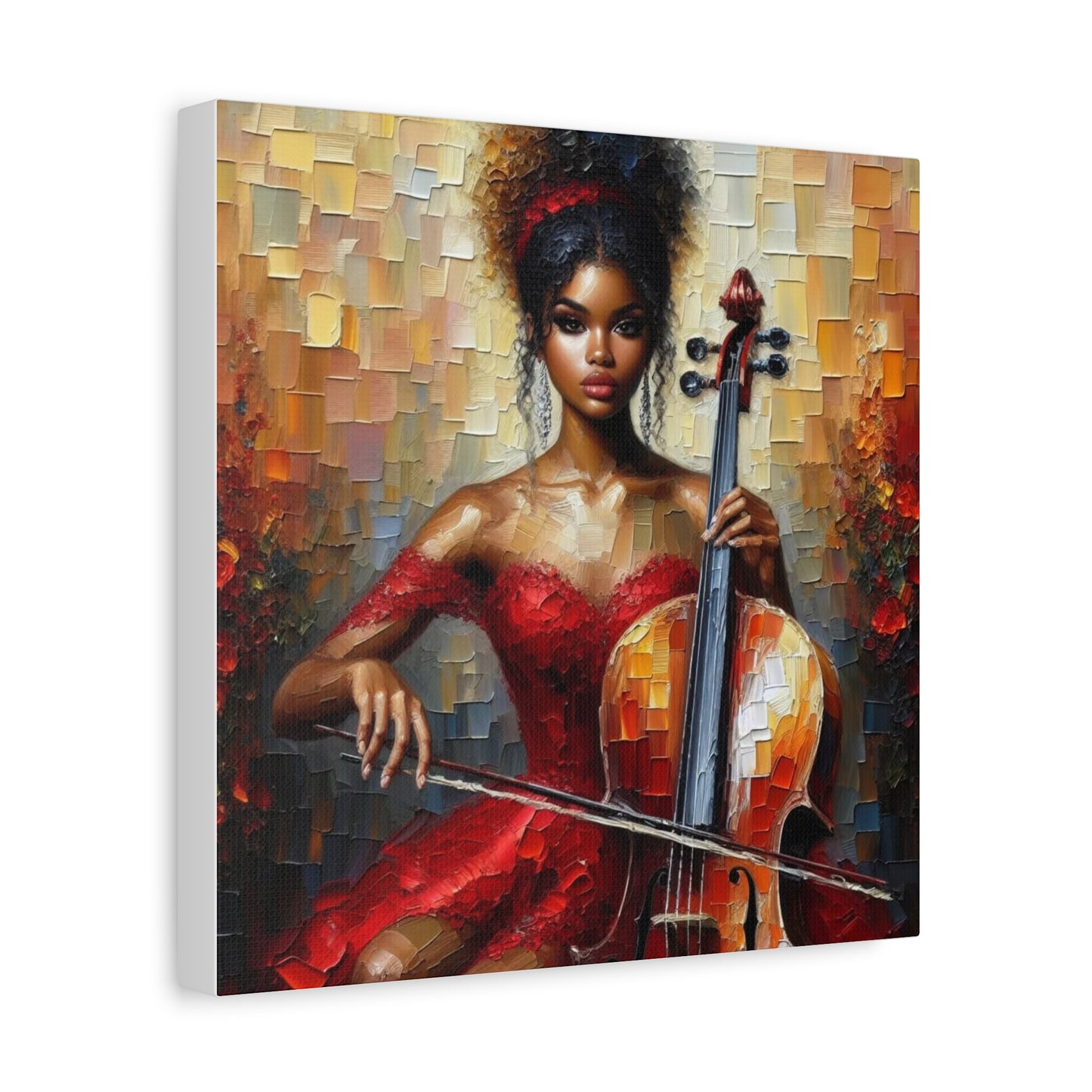 Beautiful Black Woman Musician Canvas Art