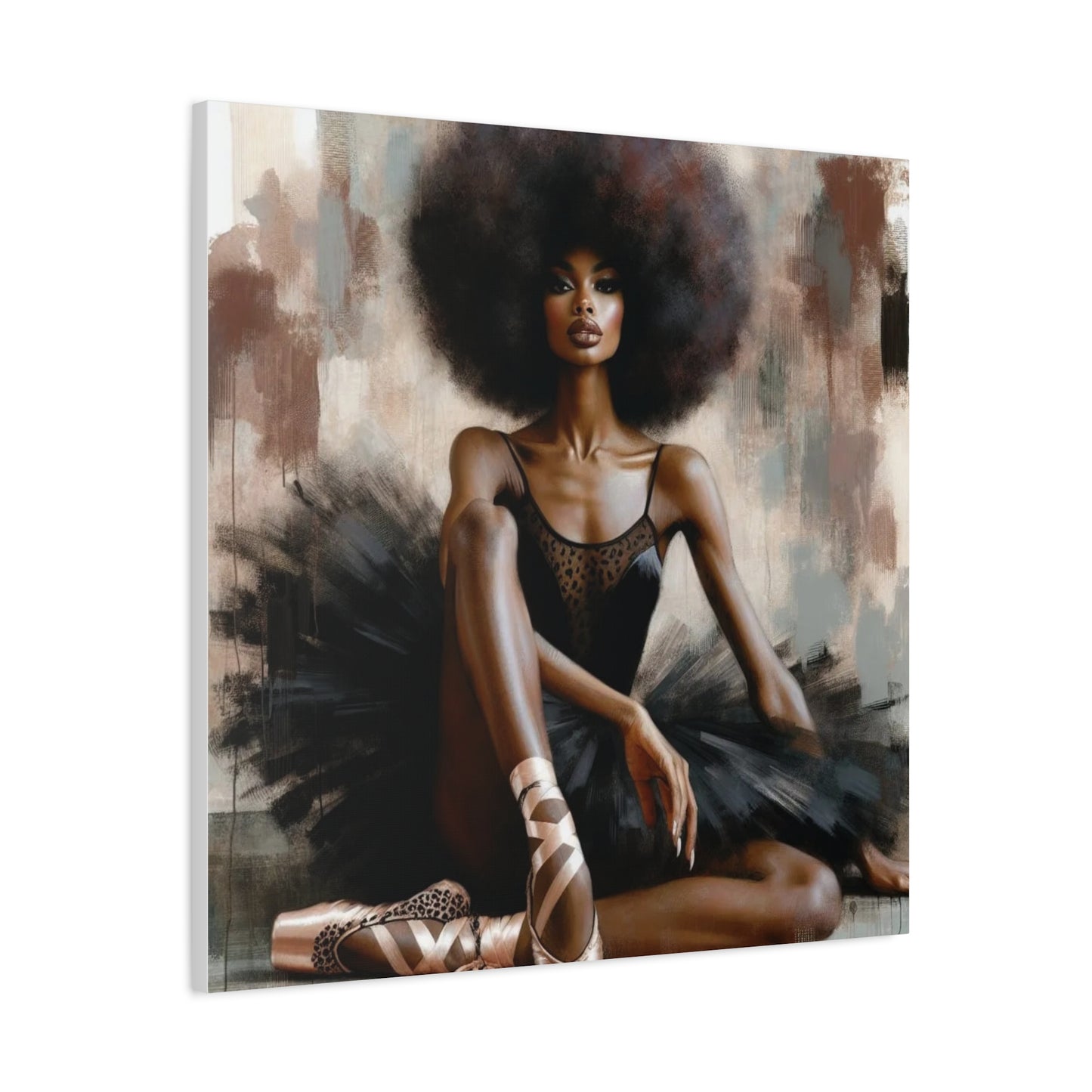 Beautiful Black Woman Ballerina Canvas Art