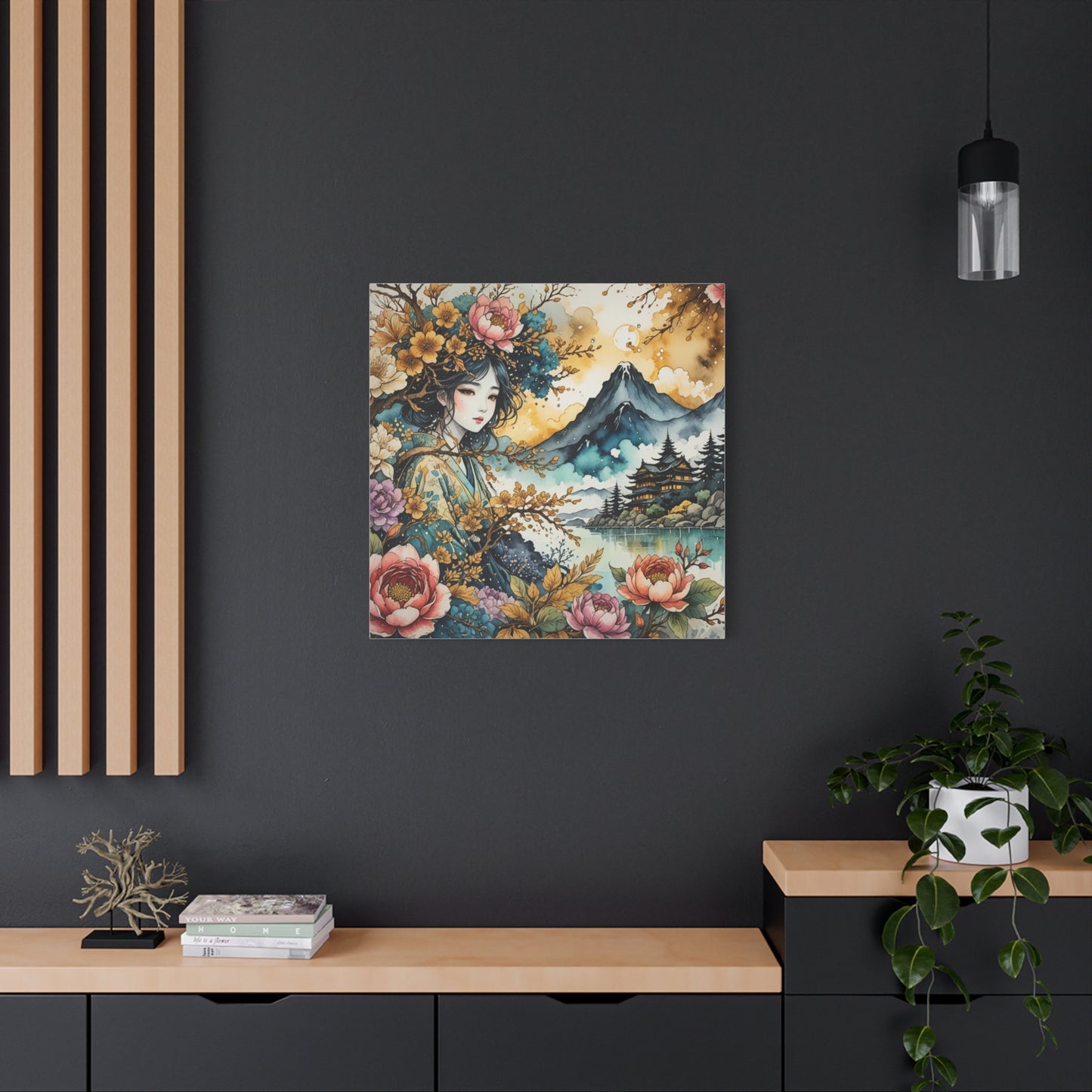 Lady in the Woods Asian Abstract Art