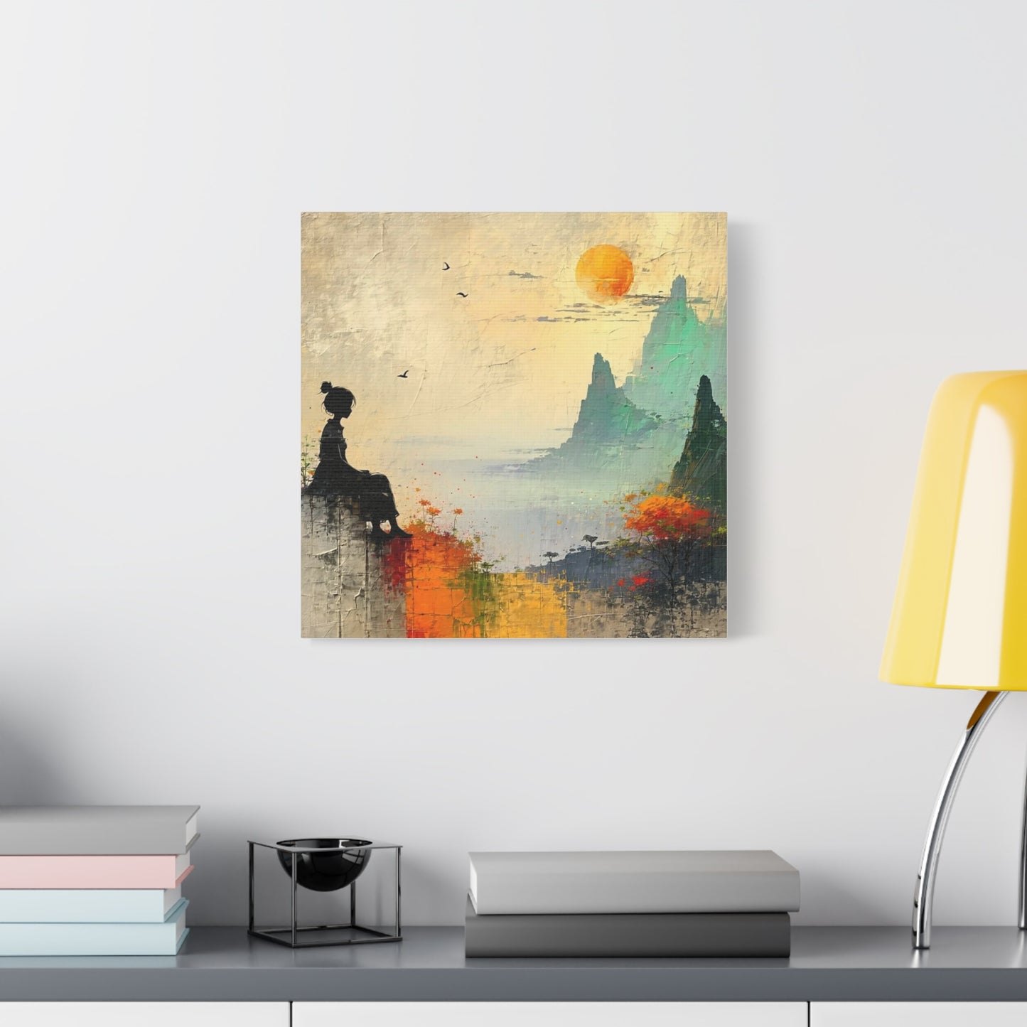 Girl On a Hill Abstract Art