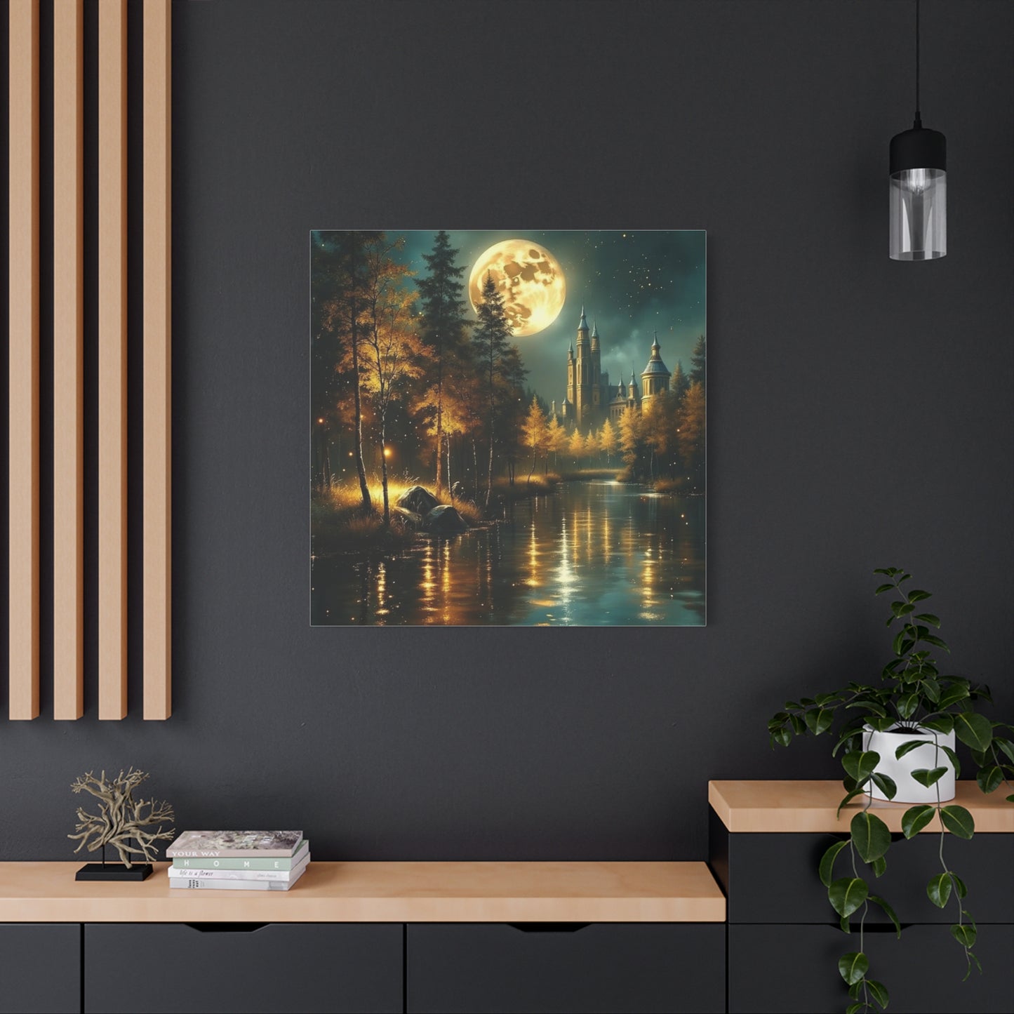 Canvas Print - Moon Over the Castle Wall Art