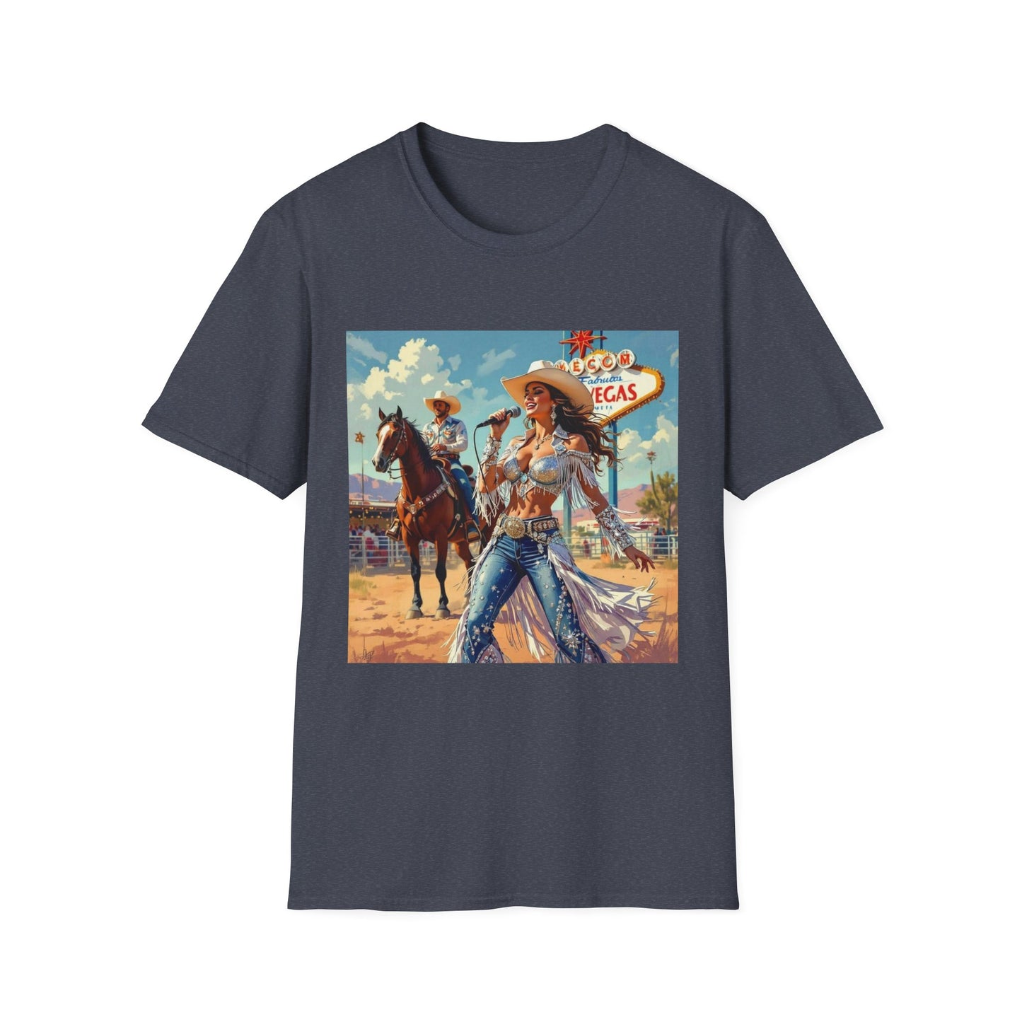Bringing Country Heat to Las Vegas Rodeo Western Boho, Unisex T-Shirt,