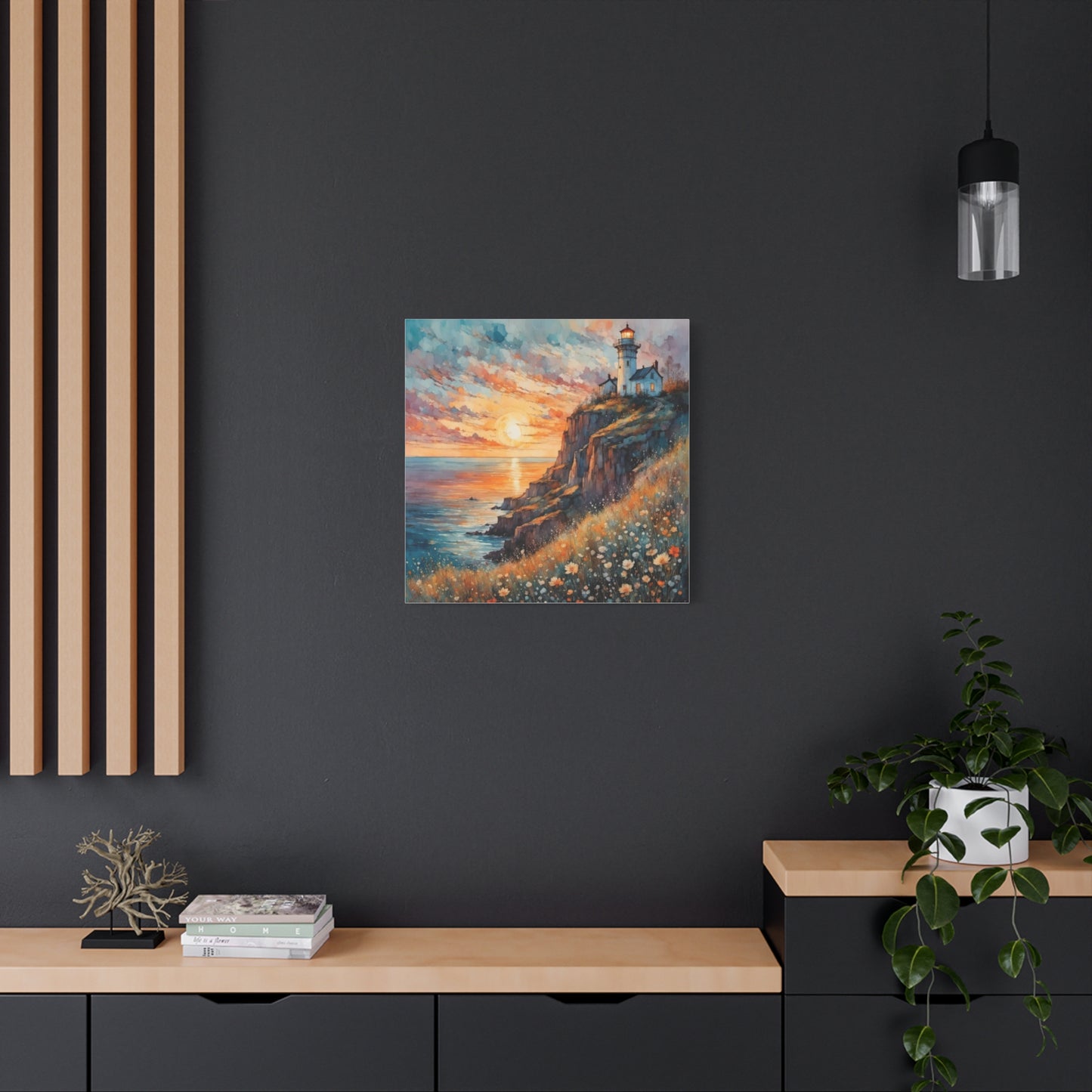 Lighthouse on the Cliff Abstract Art