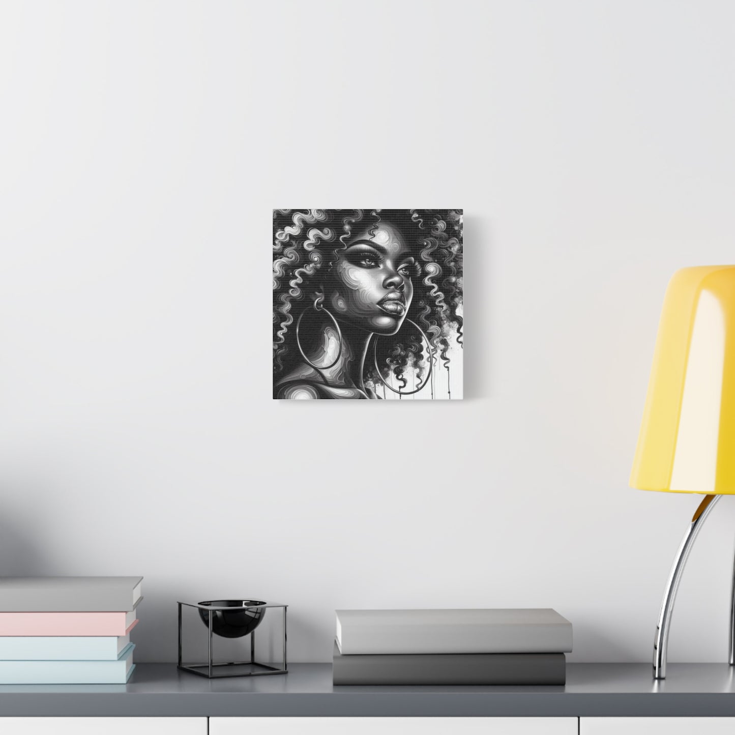 Beautiful Woman Abstract Black Canvas Art