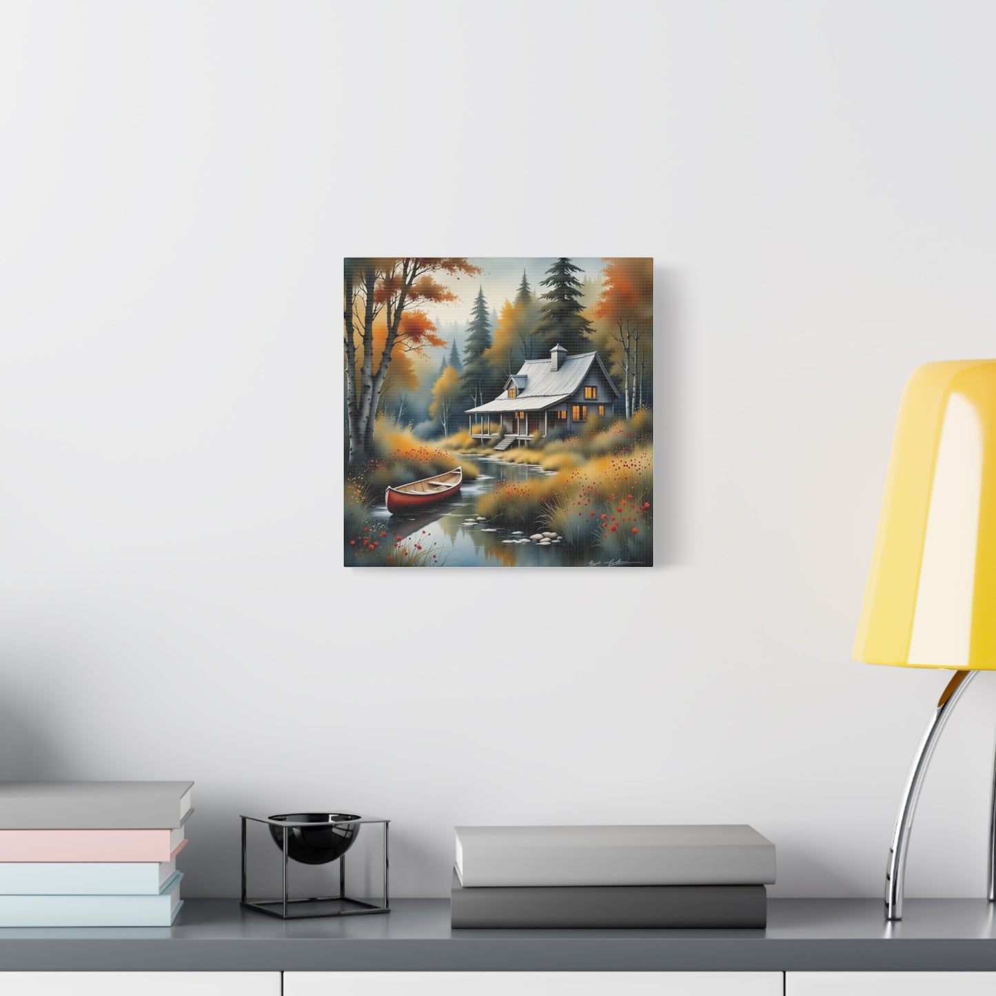 Cabin on a Stream Abstract Art